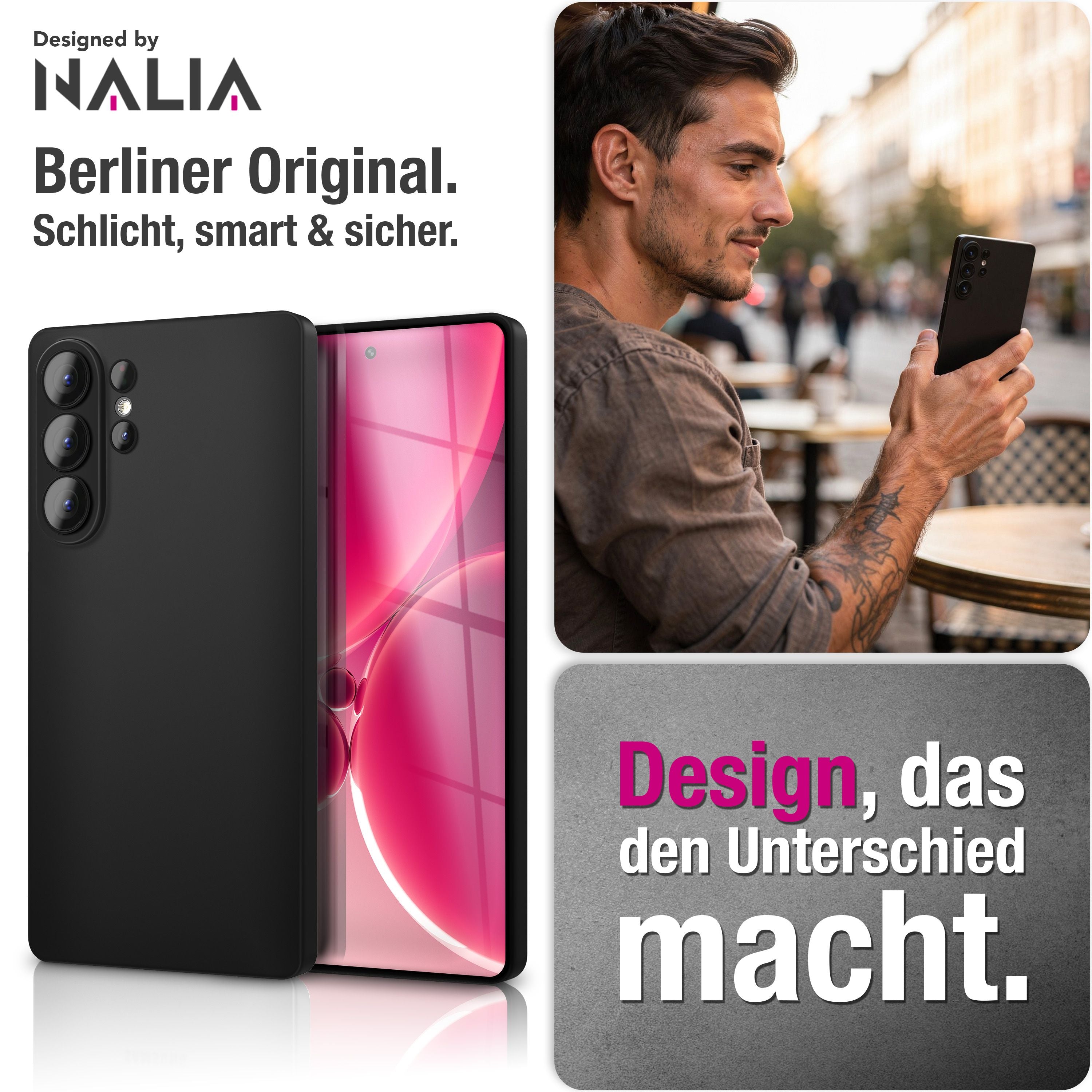 NALIA Ultra Slim Hardcase für Samsung Galaxy S26 Ultra – Matt & 0.3mm Dünn – PHANTOM (Hauchdünnes Cover & Kamera-Vollschutz) – Marke aus Berlin Schwarz Opak NALIA SlimFit Hülle