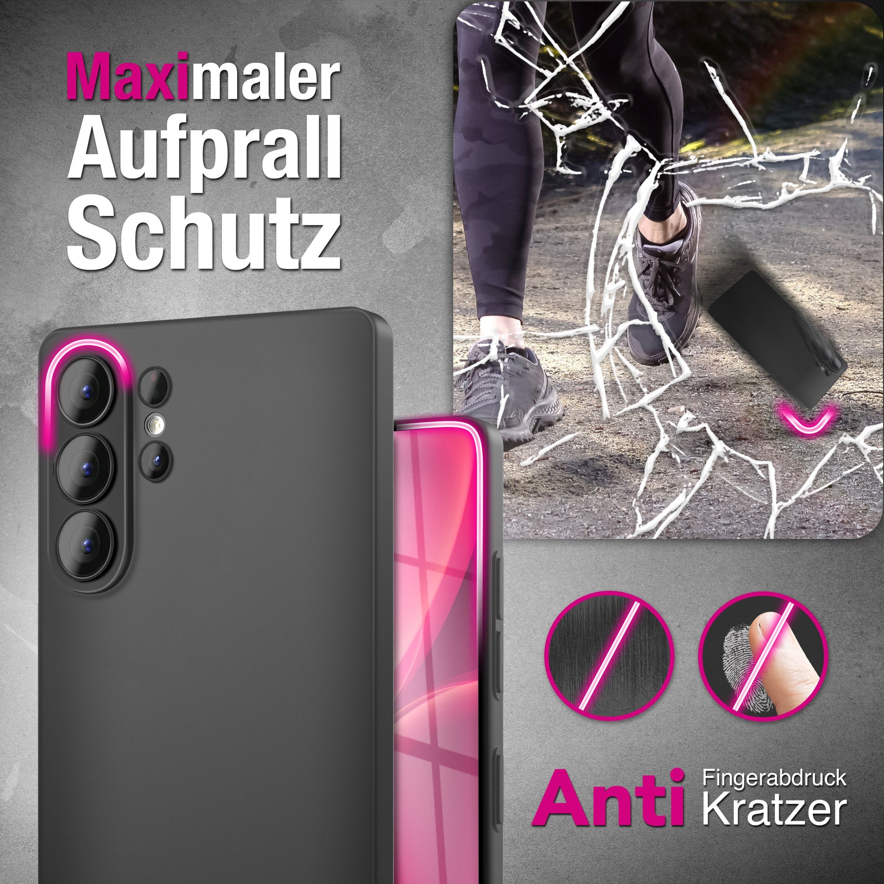 NALIA Ultra Slim Hardcase für Samsung Galaxy S26 Ultra – Matt & 0.3mm Dünn – PHANTOM (Dünnes Cover & Kamera-Vollschutz) – Marke aus Berlin Schwarz Transparent NALIA SlimFit Hülle