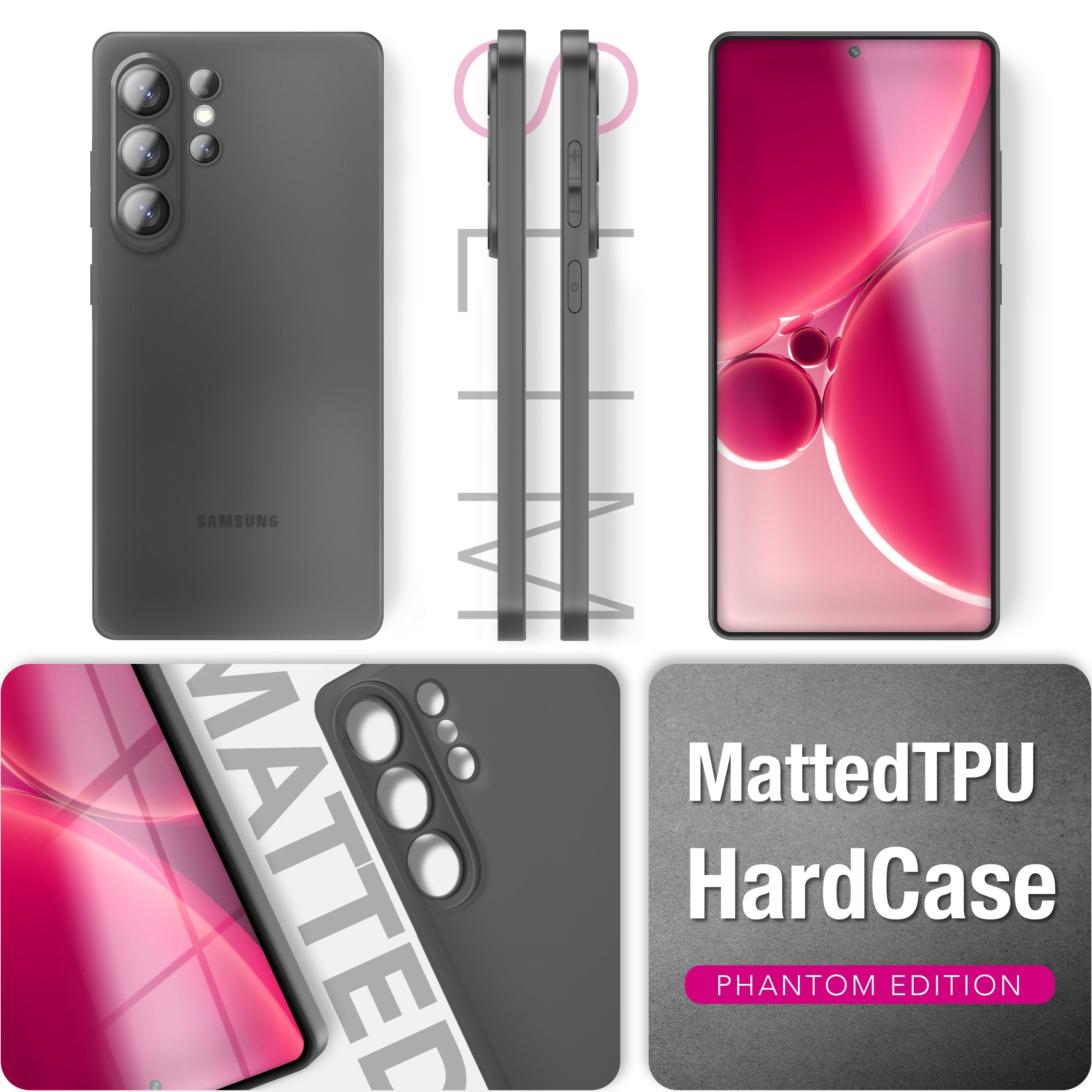 NALIA Ultra Slim Hardcase für Samsung Galaxy S26 Ultra – Matt & 0.3mm Dünn – PHANTOM (Hauchdünnes Cover & Kamera-Vollschutz) – Marke aus Berlin Schwarz Transparent NALIA SlimFit Hülle