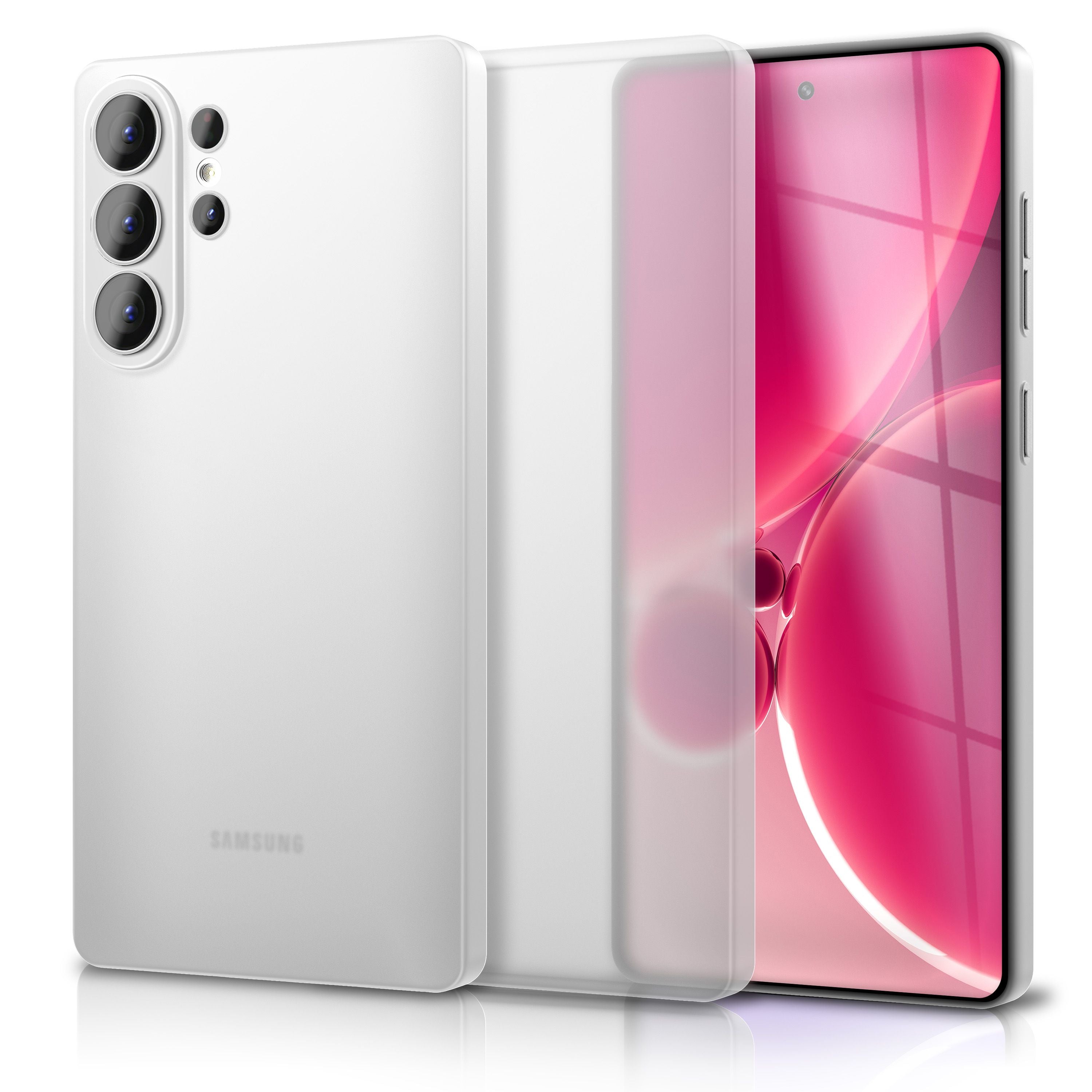 NALIA Ultra Slim Hardcase für Samsung Galaxy S26 Ultra – Matt & 0.3mm Dünn – PHANTOM (Hauchdünnes Cover & Kamera-Vollschutz) – Marke aus Berlin Weiß Transparent NALIA SlimFit Hülle