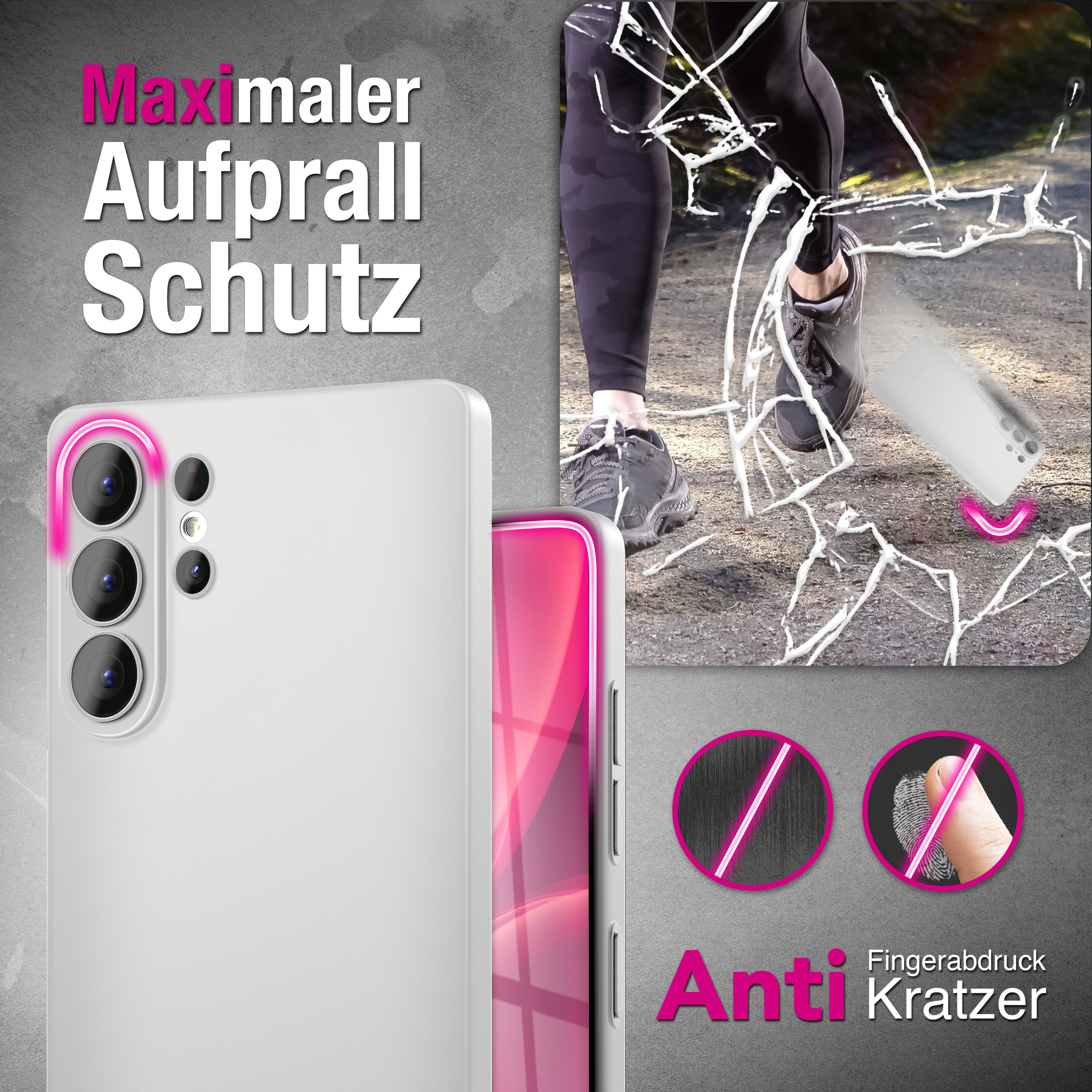 NALIA Ultra Slim Hardcase für Samsung Galaxy S26 Ultra – Matt & 0.3mm Dünn – PHANTOM (Hauchdünnes Cover & Kamera-Vollschutz) – Marke aus Berlin Weiß Transparent NALIA SlimFit Hülle