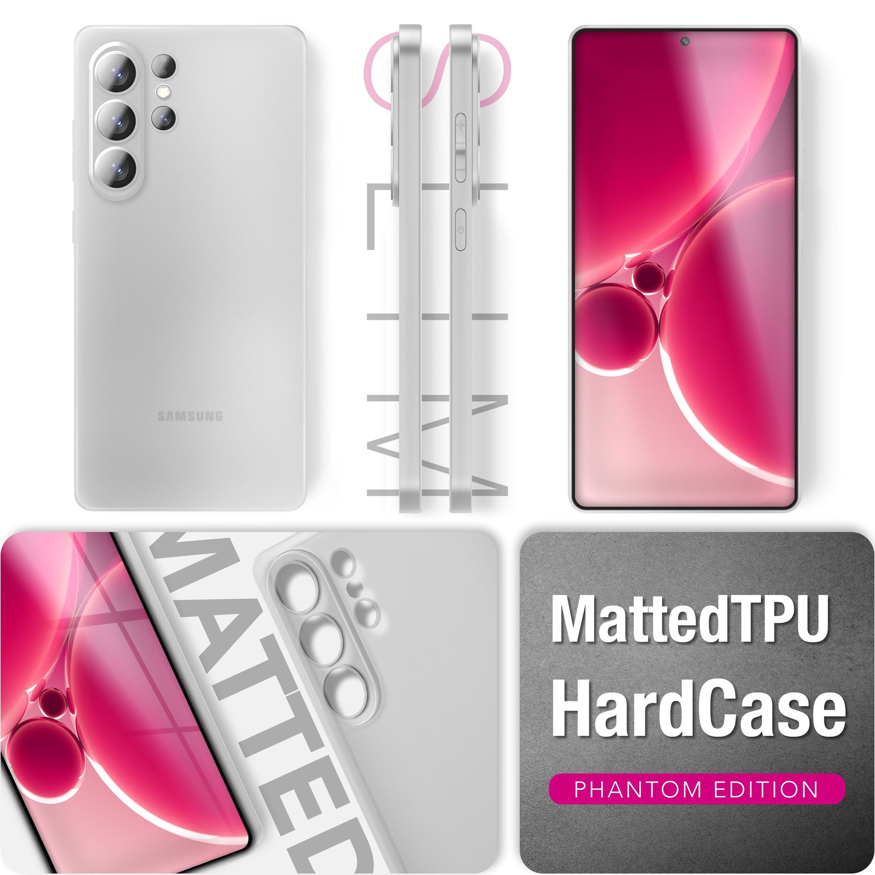 NALIA Ultra Slim Hardcase für Samsung Galaxy S26 Ultra – Matt & 0.3mm Dünn – PHANTOM (Dünnes Cover & Kamera-Vollschutz) – Marke aus Berlin Weiß Transparent NALIA SlimFit Hülle
