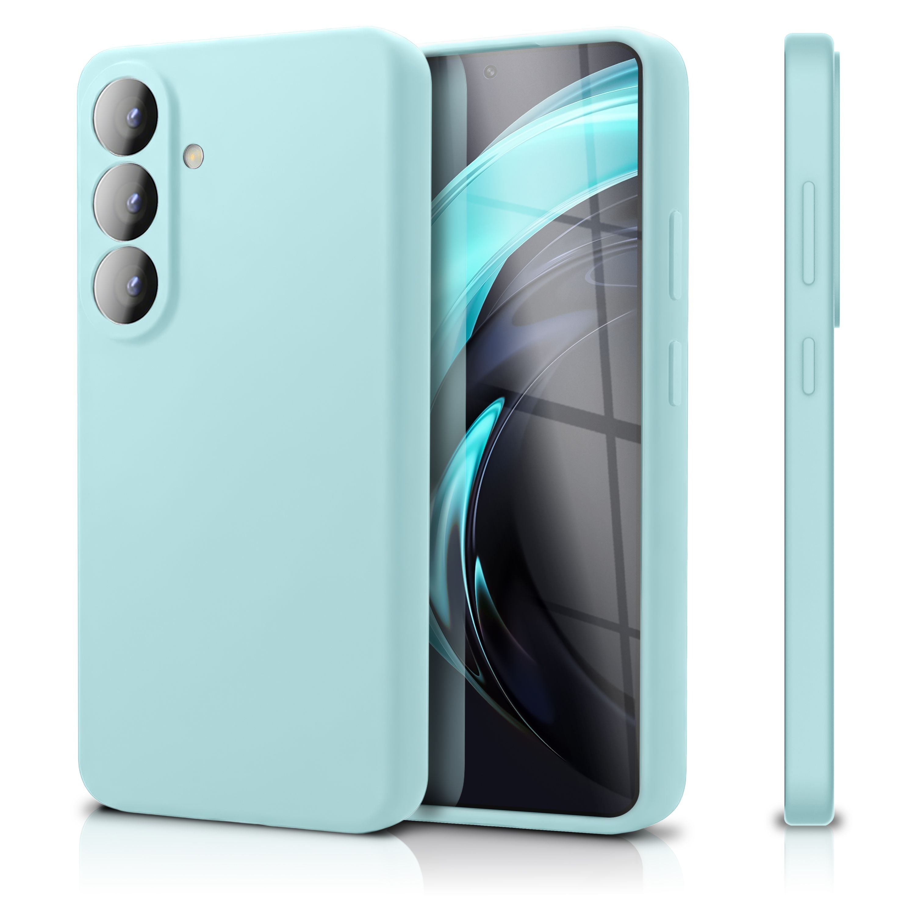 NALIA Silikonhülle Samsung Galaxy S26 Case samtig griffig Kameraschutz stoßfest Eisblau NALIA Protective Hülle