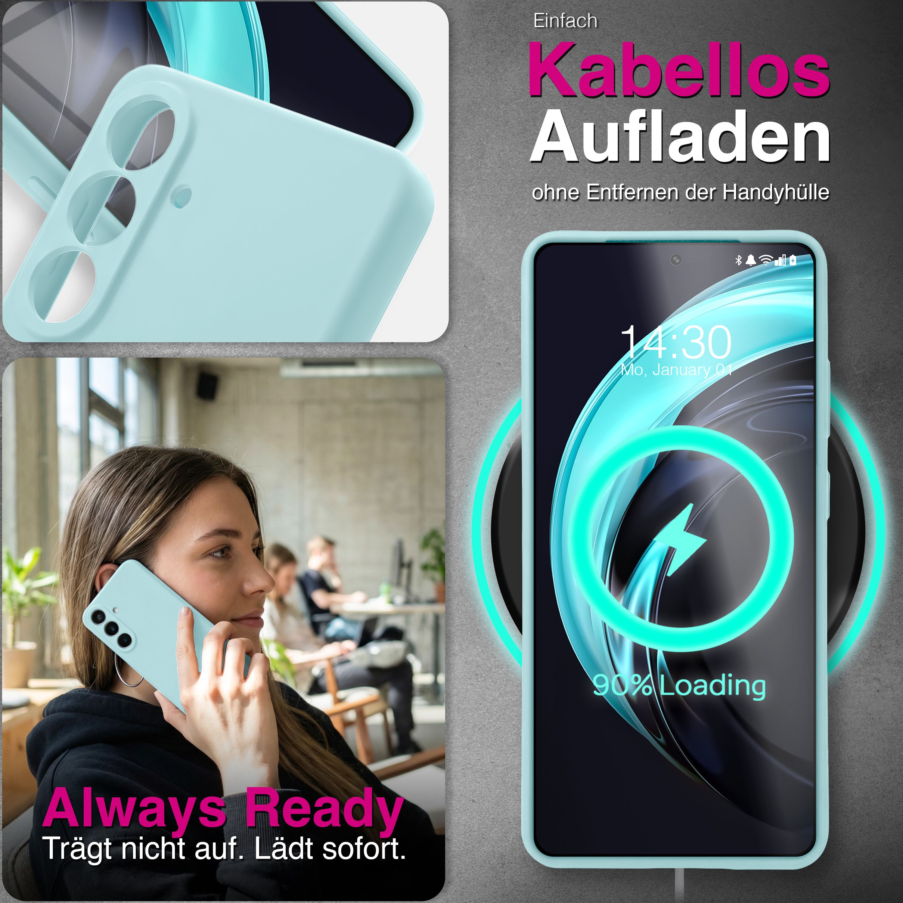 NALIA Silikonhülle Samsung Galaxy S26 Case samtig griffig Kameraschutz stoßfest Seidenrosa NALIA Protective Hülle