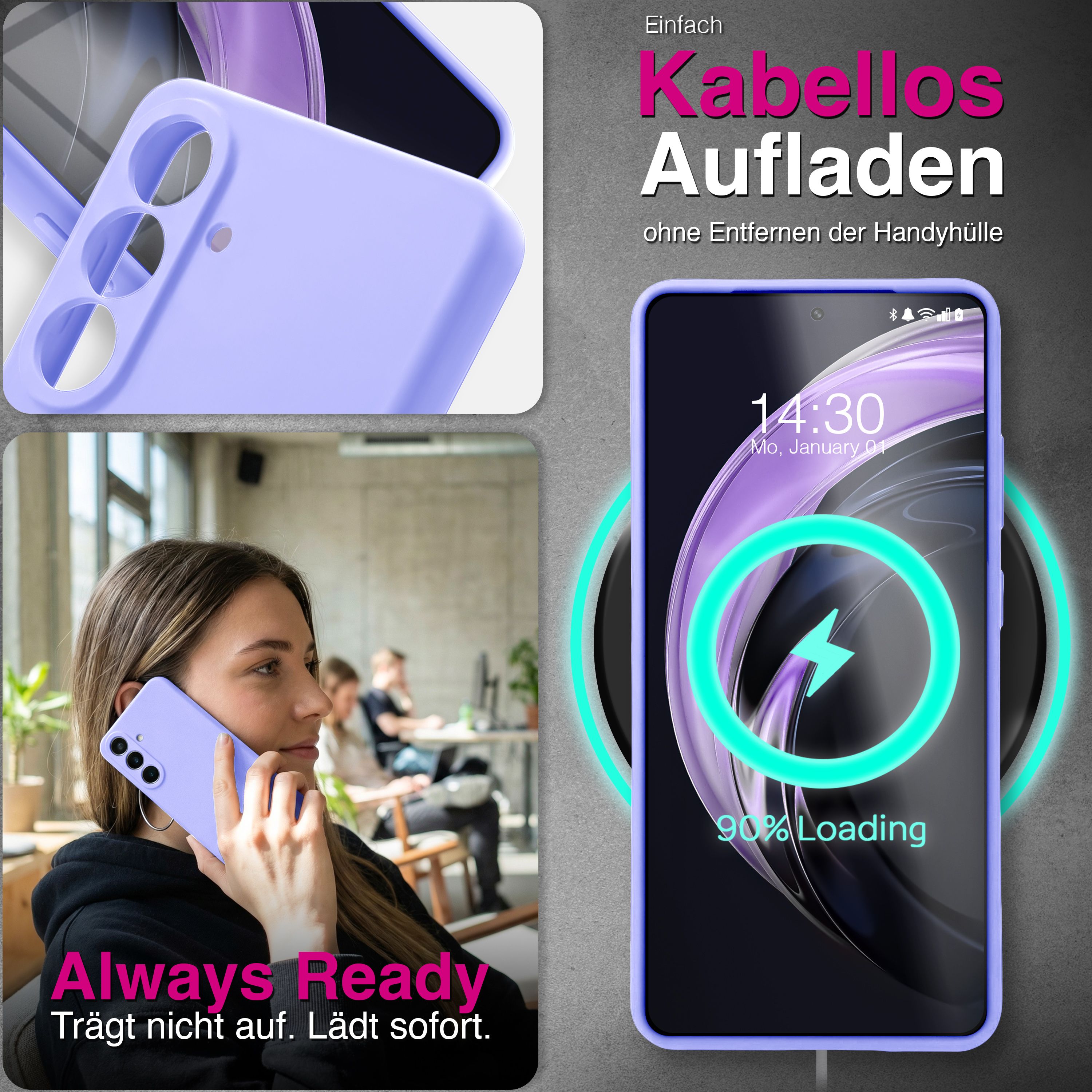 NALIA Silikonhülle Samsung Galaxy S26 Case samtig griffig Kameraschutz stoßfest Seidenrosa NALIA Protective Hülle