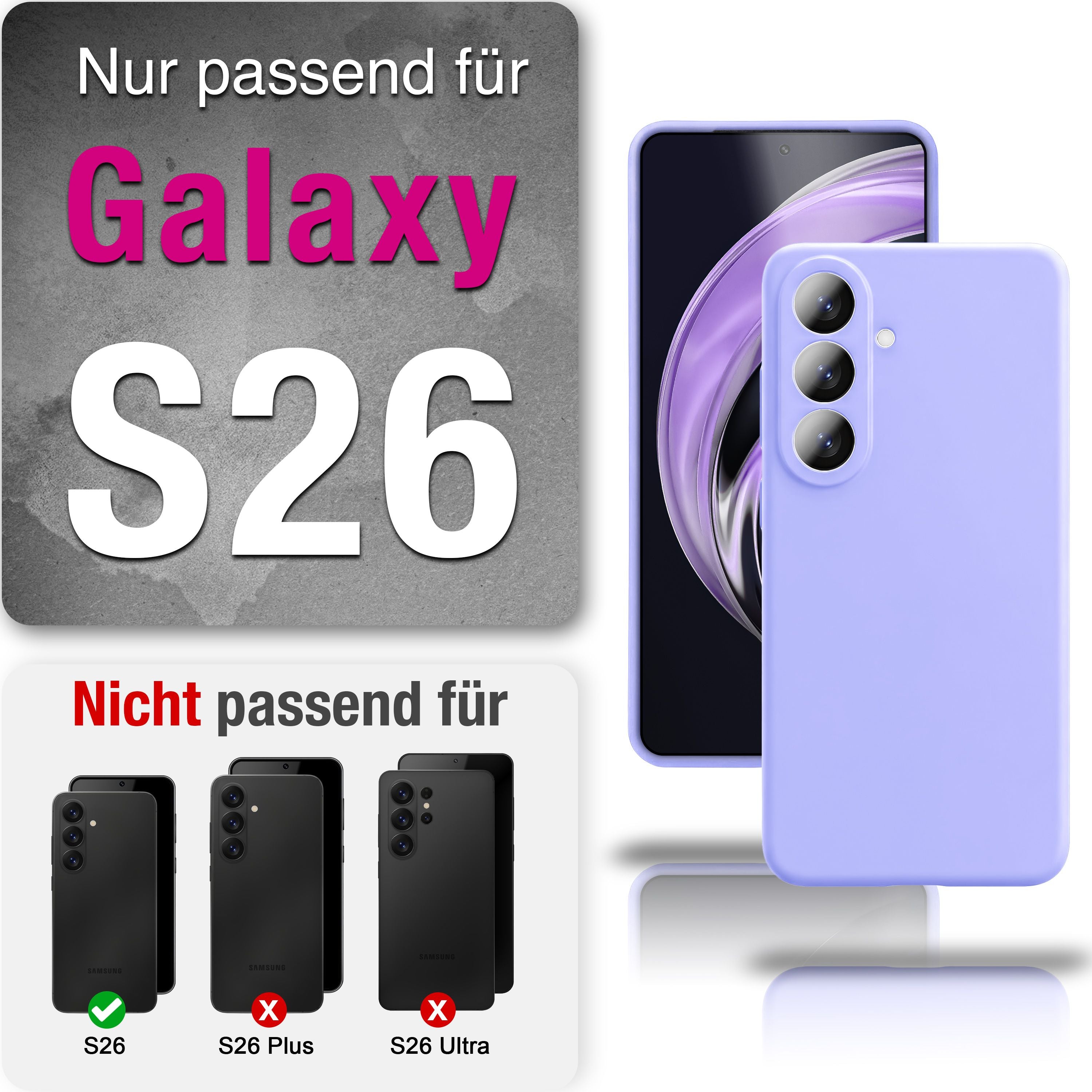 NALIA Silikonhülle Samsung Galaxy S26 Case samtig griffig Kameraschutz stoßfest Seidenrosa NALIA Protective Hülle