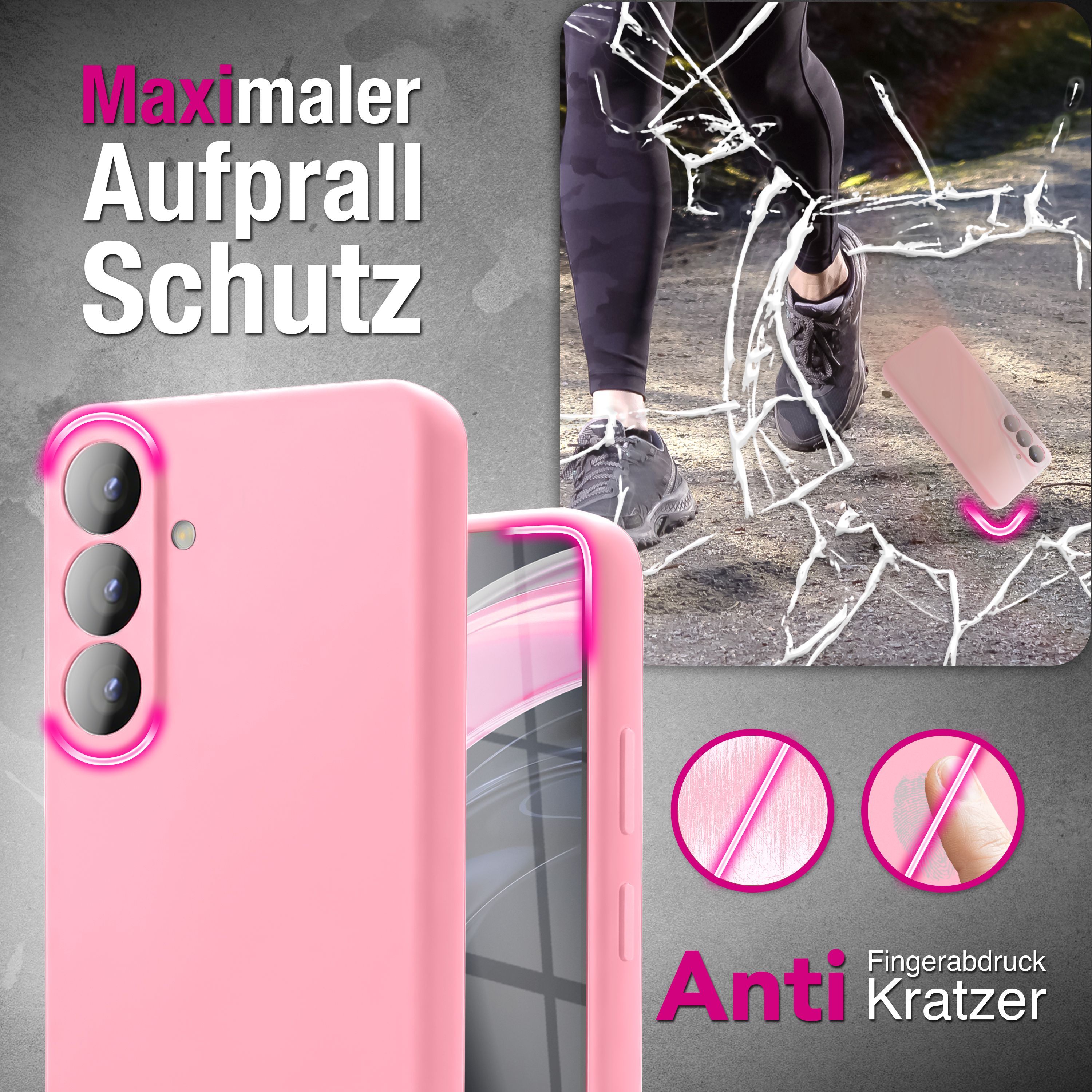 NALIA Silikonhülle Samsung Galaxy S26 Case samtig griffig Kameraschutz stoßfest Seidenrosa NALIA Protective Hülle