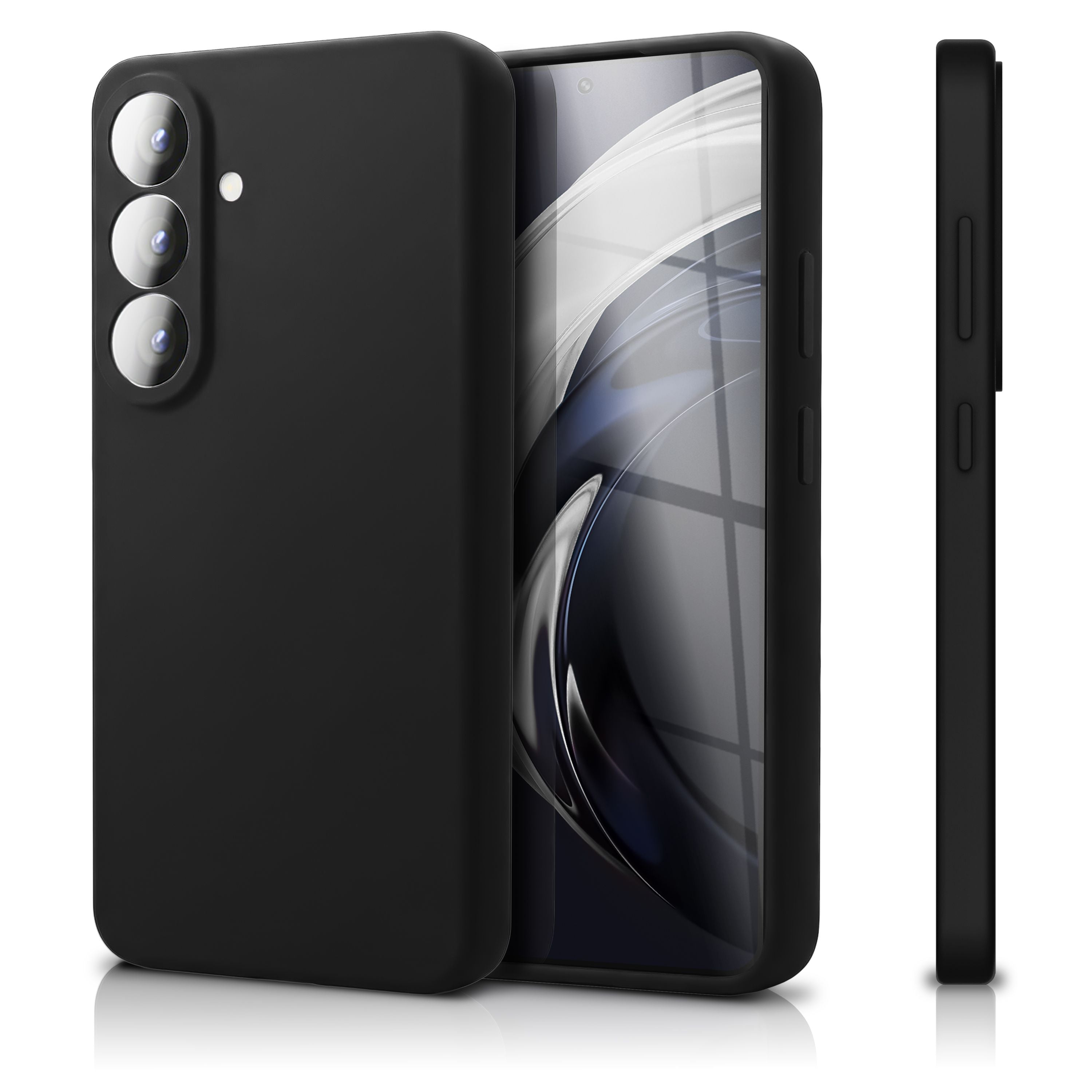 NALIA Silikonhülle Samsung Galaxy S26 Case samtig griffig Kameraschutz stoßfest Graphit Schwarz NALIA Protective Hülle