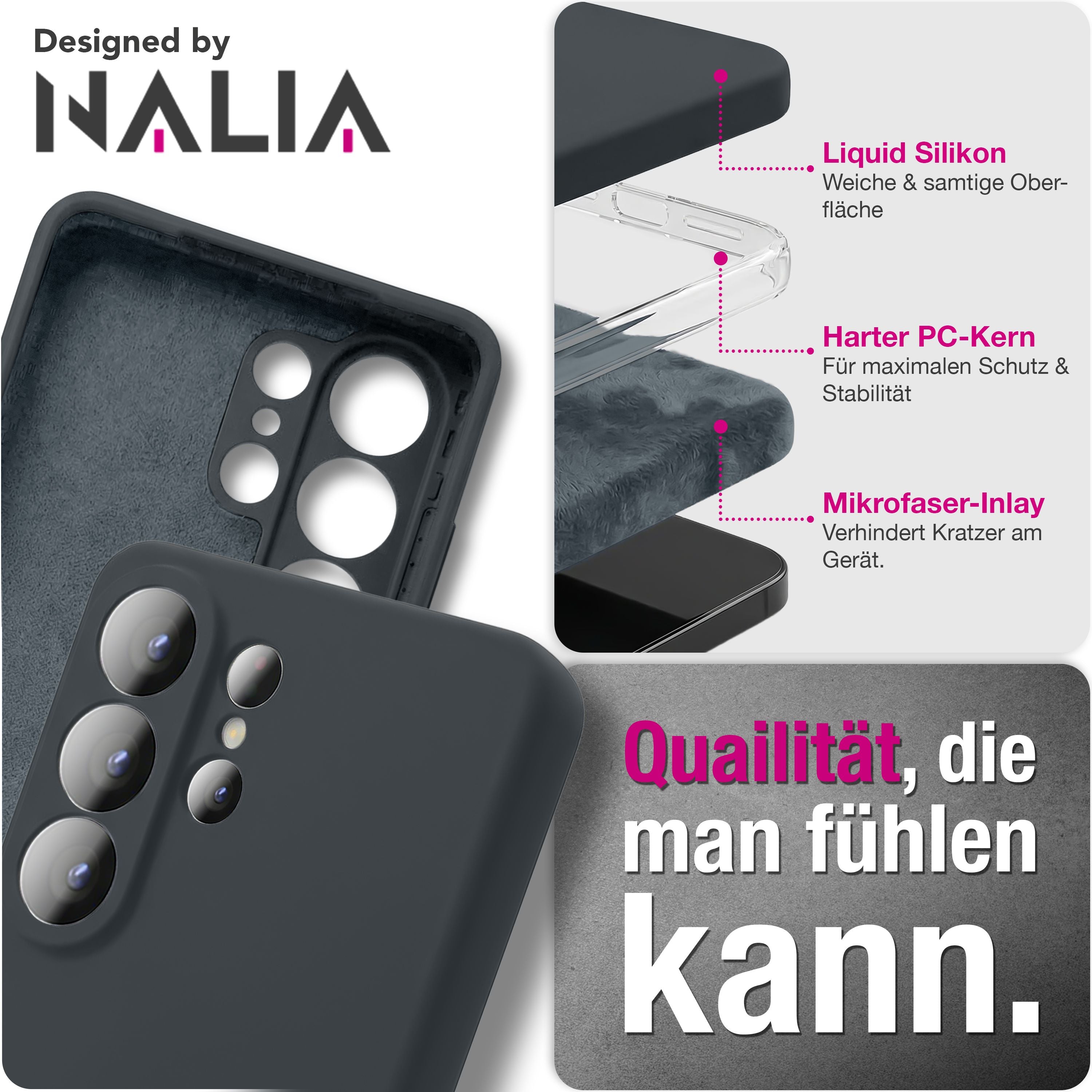 NALIA Silikonhülle Samsung Galaxy S26 Ultra Case samtig griffig Kameraschutz Waldnacht Grün NALIA Protective Hülle