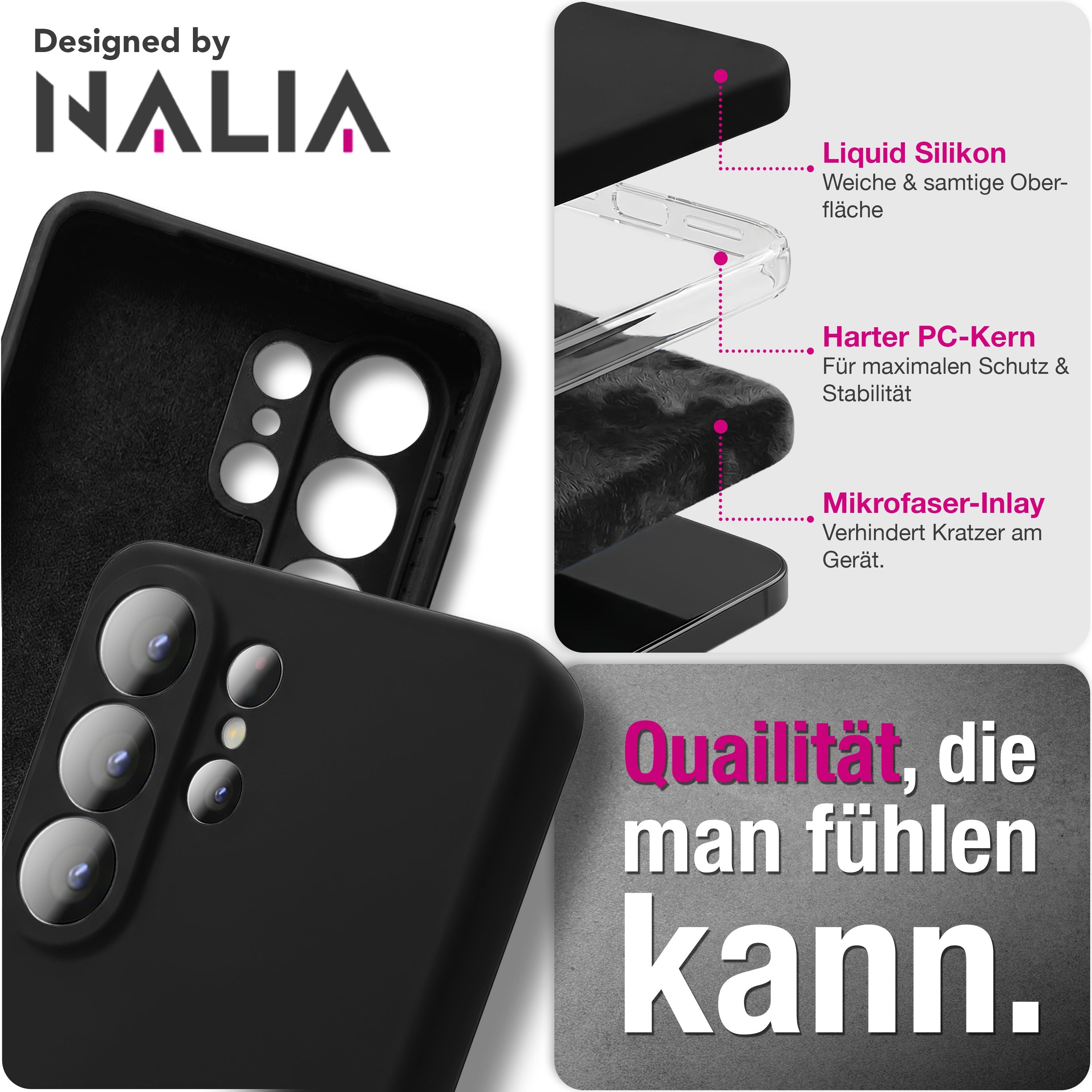 NALIA Silikonhülle Samsung Galaxy S26 Ultra Case samtig griffig Kameraschutz Waldnacht Grün NALIA Protective Hülle