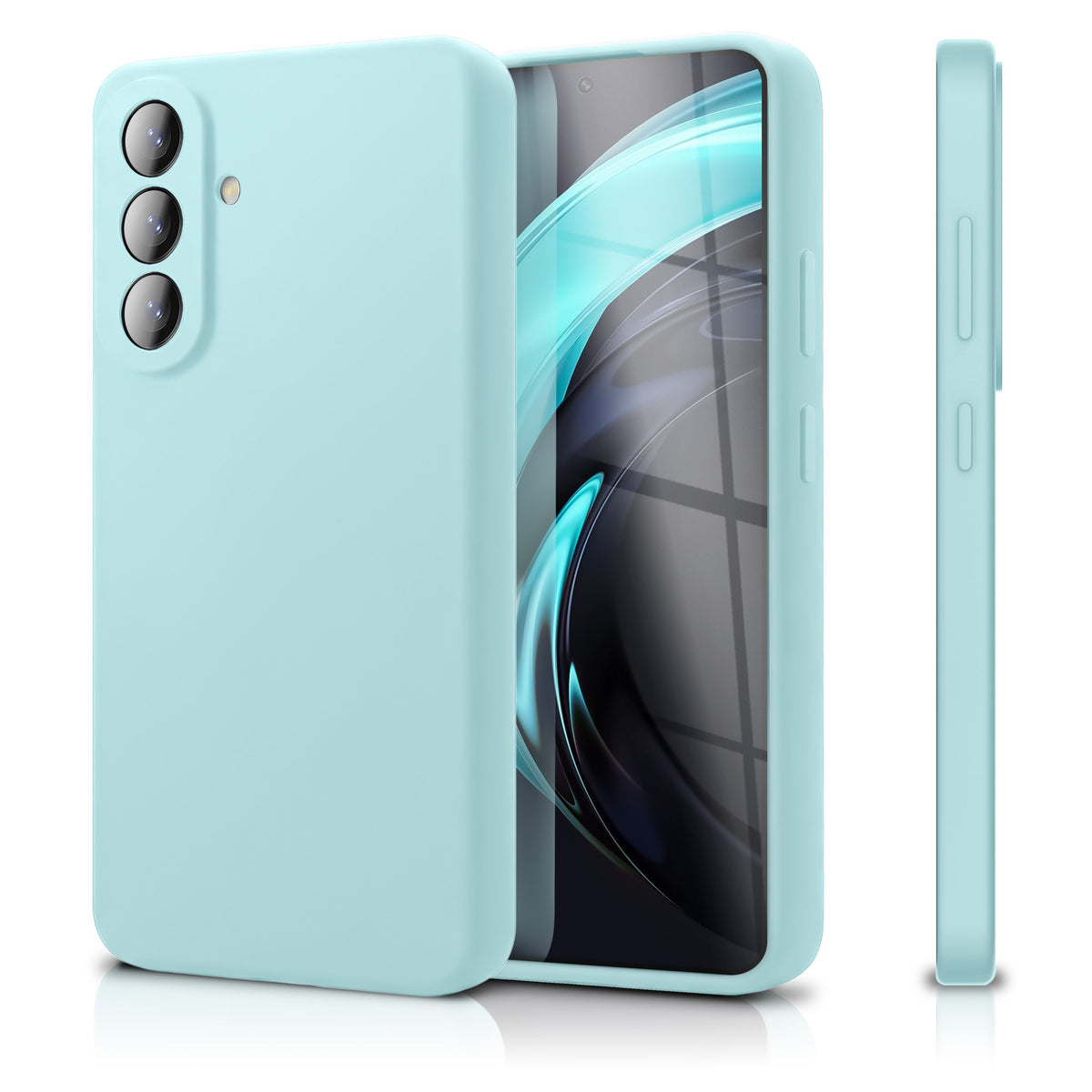 NALIA Silikonhülle für Samsung Galaxy A57 – Kameraschutz & Innenfutter – PHOENIX (Soft-Touch Case) – Marke aus Berlin Eisblau NALIA Protective Hülle