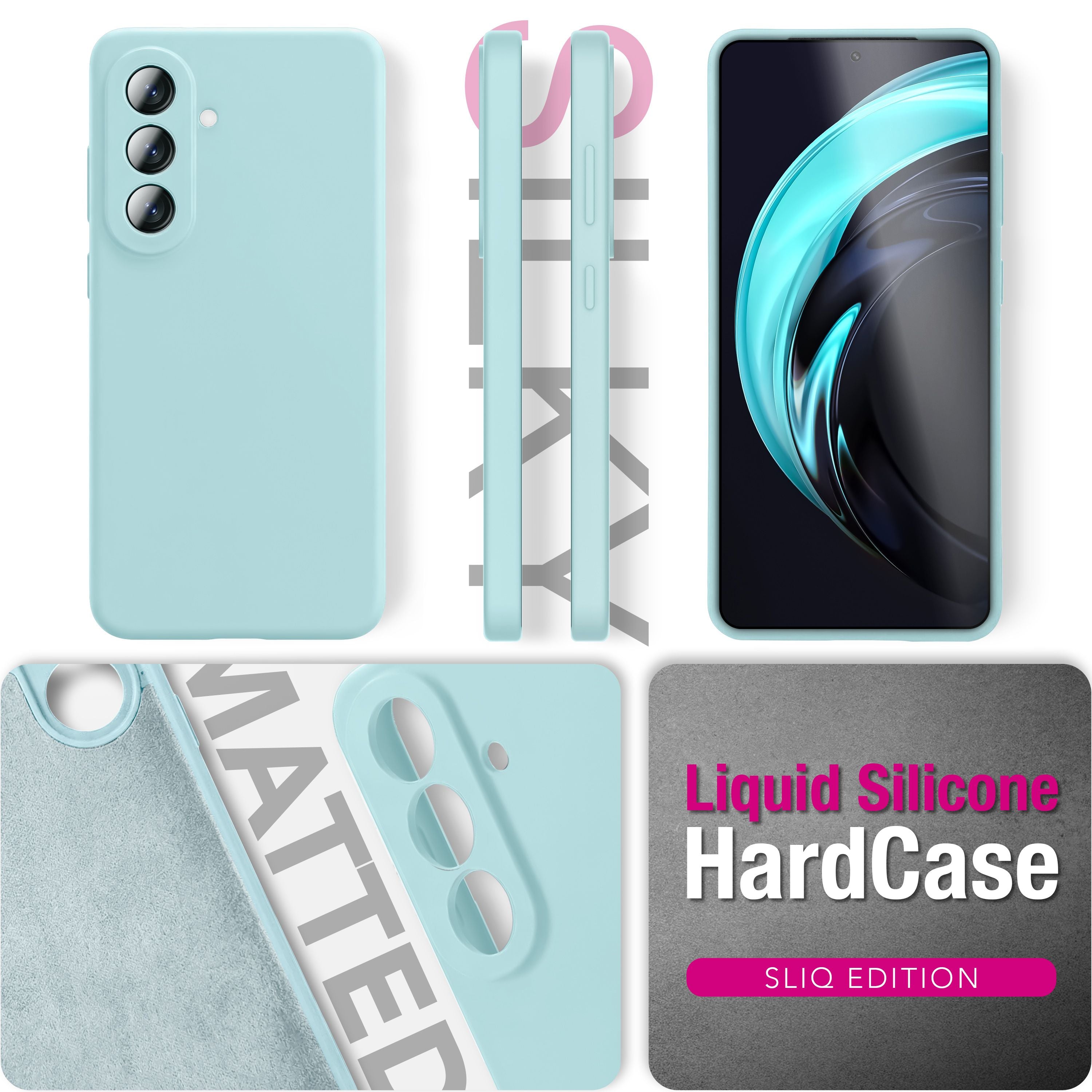 NALIA Silikonhülle Samsung Galaxy A57 Case samtig griffig Kameraschutz stoßfest Eisblau NALIA Protective Hülle