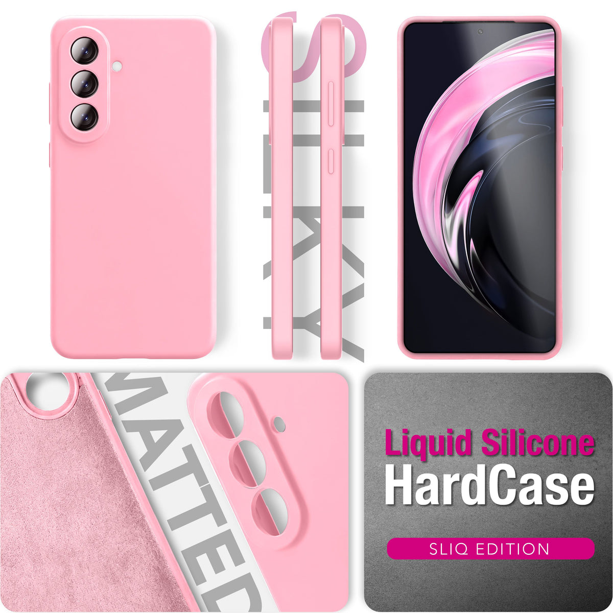 NALIA Silikonhülle für Samsung Galaxy A57 – Kameraschutz & Innenfutter – PHOENIX (Soft-Touch Case) – Marke aus Berlin Seidenrosa NALIA Protective Hülle