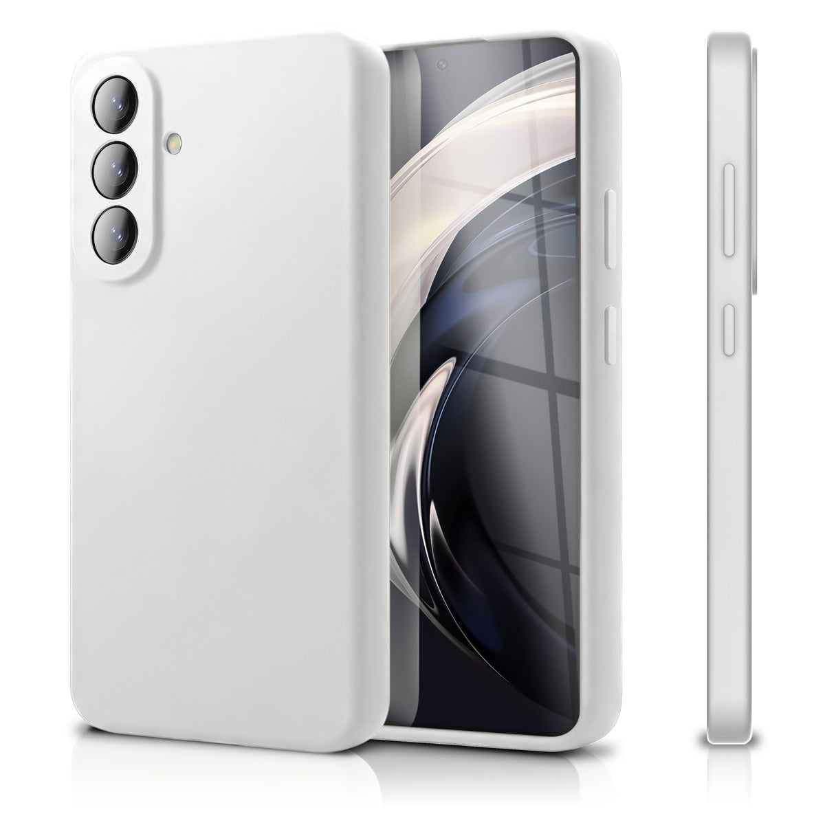 NALIA Silikonhülle für Samsung Galaxy A57 – Kameraschutz & Innenfutter – PHOENIX (Soft-Touch Case) – Marke aus Berlin Schneeweiß NALIA Protective Hülle