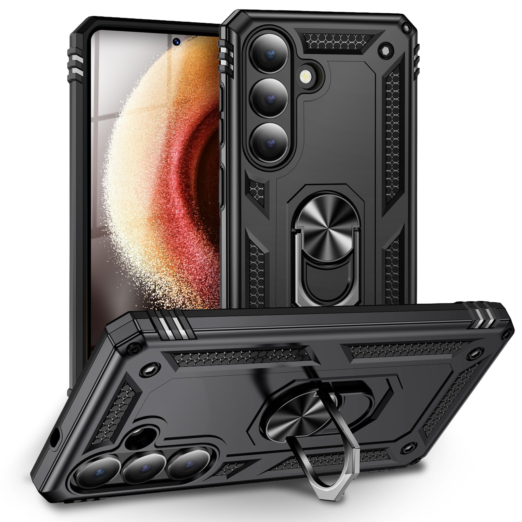 NALIA Panzerhülle für Samsung Galaxy S26 Plus – Ring-Ständer 360° & Magnet-Halterung Kompatibel – RINGDEFEND (Stoßfestes Outdoor Case) – Marke aus Berlin