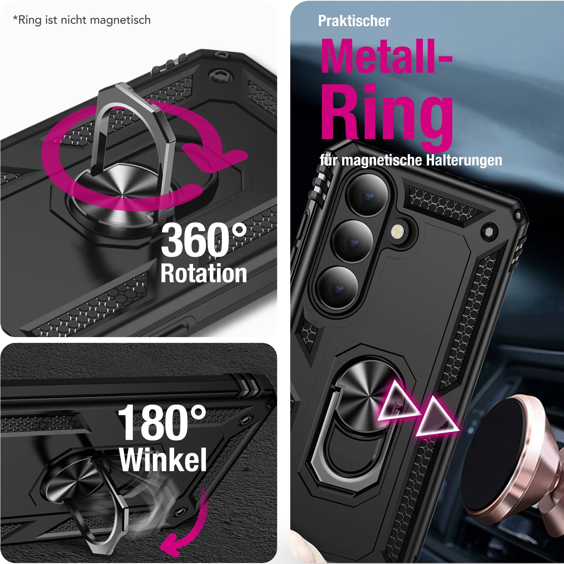 NALIA Panzerhülle für Samsung Galaxy S26 Plus – Ring-Ständer 360° & Magnet-Halterung Kompatibel – RINGDEFEND (Stoßfestes Outdoor Case) – Marke aus Berlin