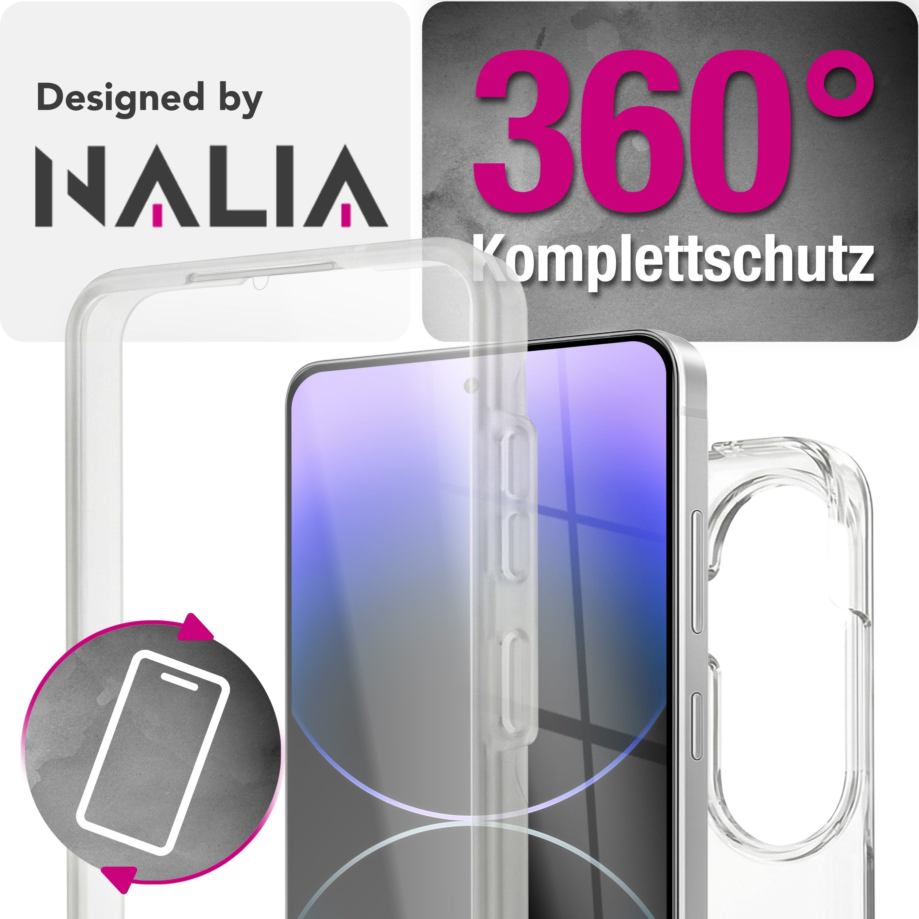 NALIA 360° Hülle für Samsung Galaxy S26 – Vorne & Hinten Schutz – 360GUARD (Full-Body Case) – Marke aus Berlin Default Title NALIA Transparente Hülle