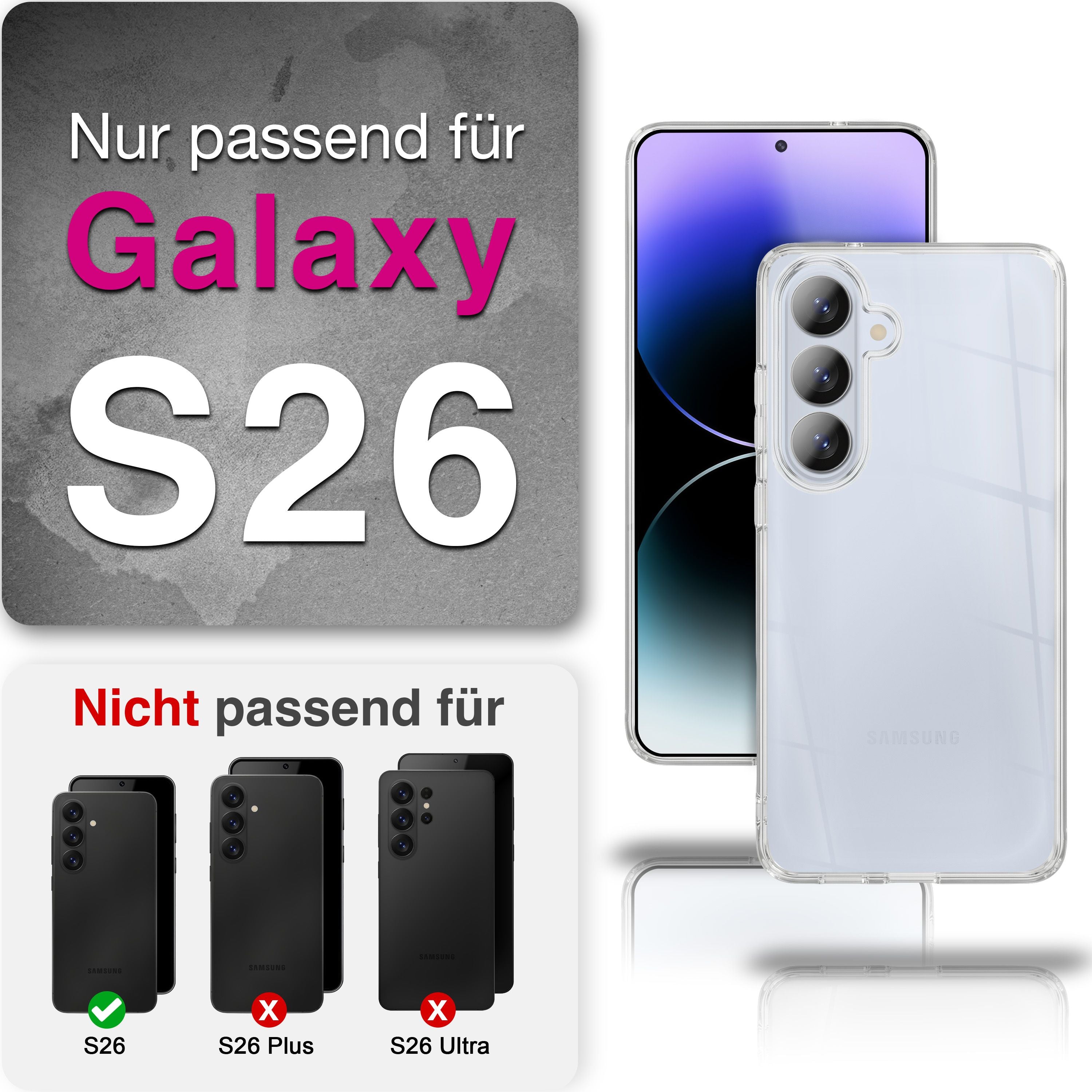 NALIA 360° Hülle für Samsung Galaxy S26 – Vorne & Hinten Schutz – 360GUARD (Full-Body Case) – Marke aus Berlin Default Title NALIA Transparente Hülle