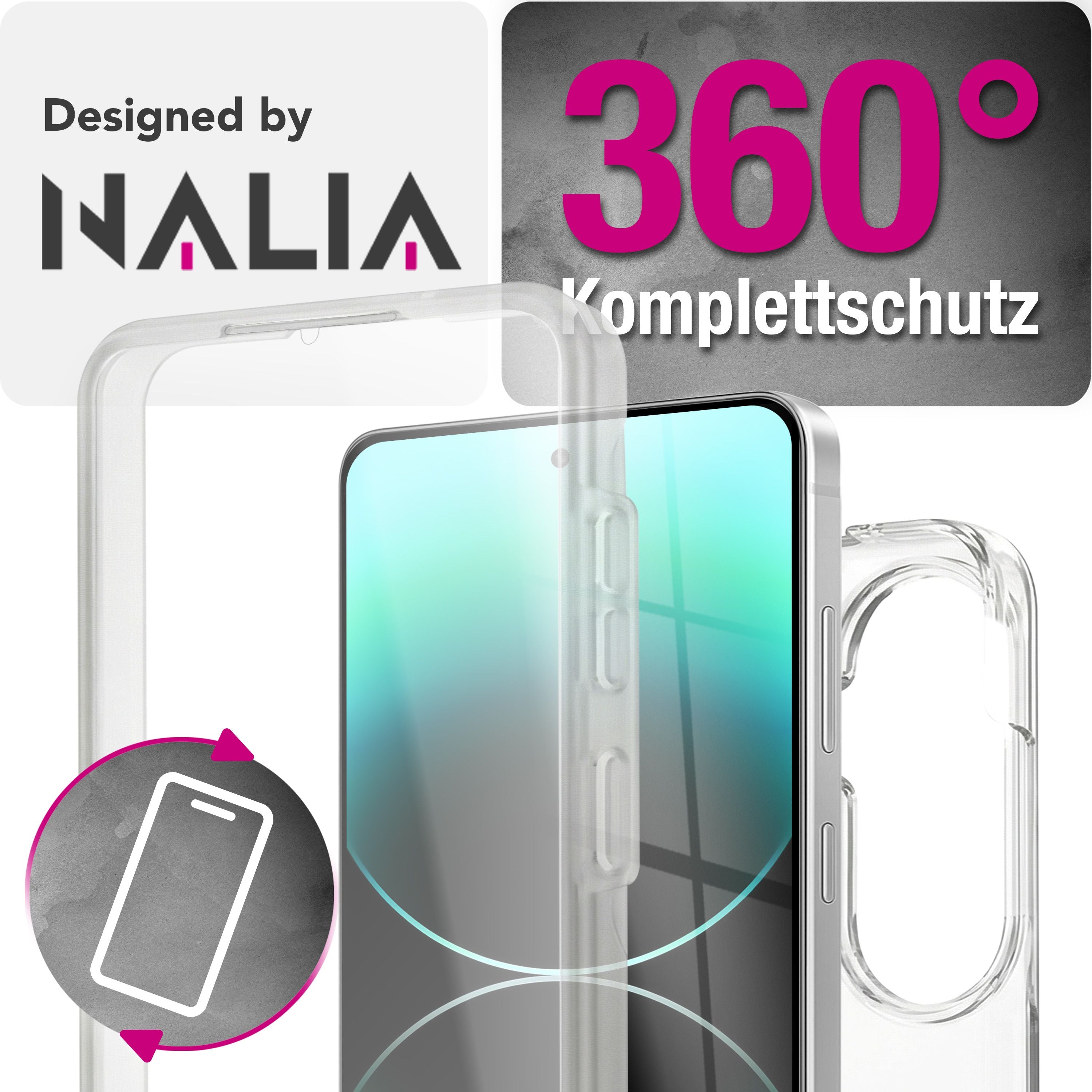 NALIA 360° Hülle für Samsung Galaxy S26 Plus – Vorne & Hinten Schutz – 360GUARD (Full-Body Case) – Marke aus Berlin Default Title NALIA Transparente Hülle