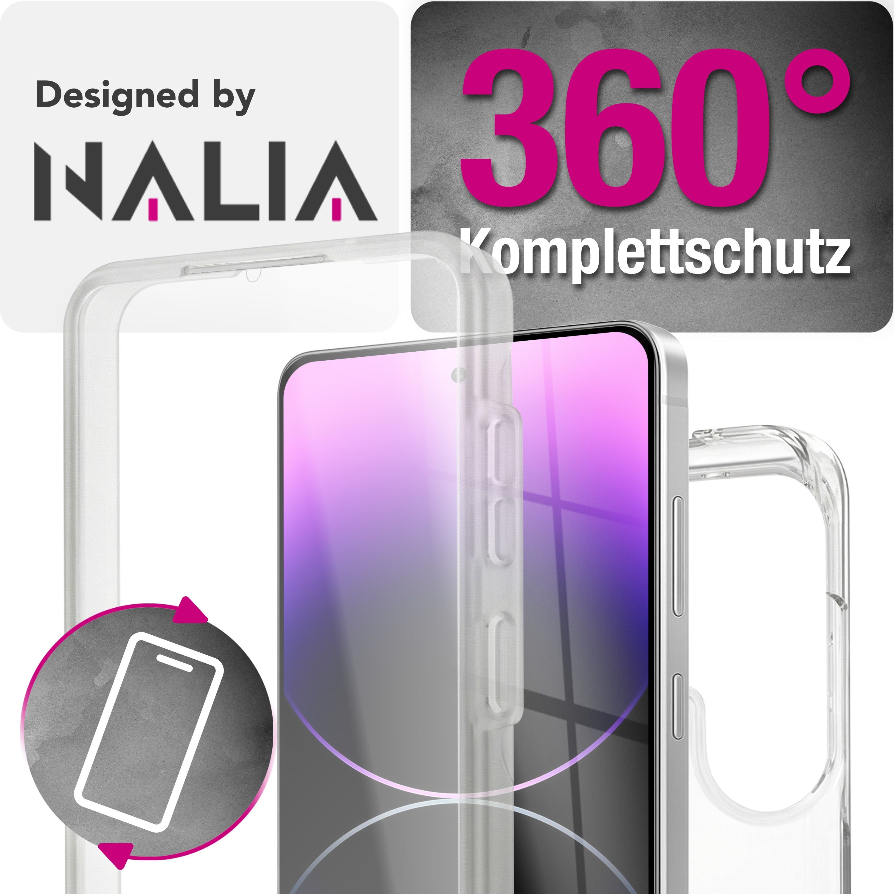 NALIA 360° Hülle für Samsung Galaxy S26 Ultra – Vorne & Hinten Schutz – 360GUARD (Full-Body Case) – Marke aus Berlin Default Title NALIA Transparente Hülle