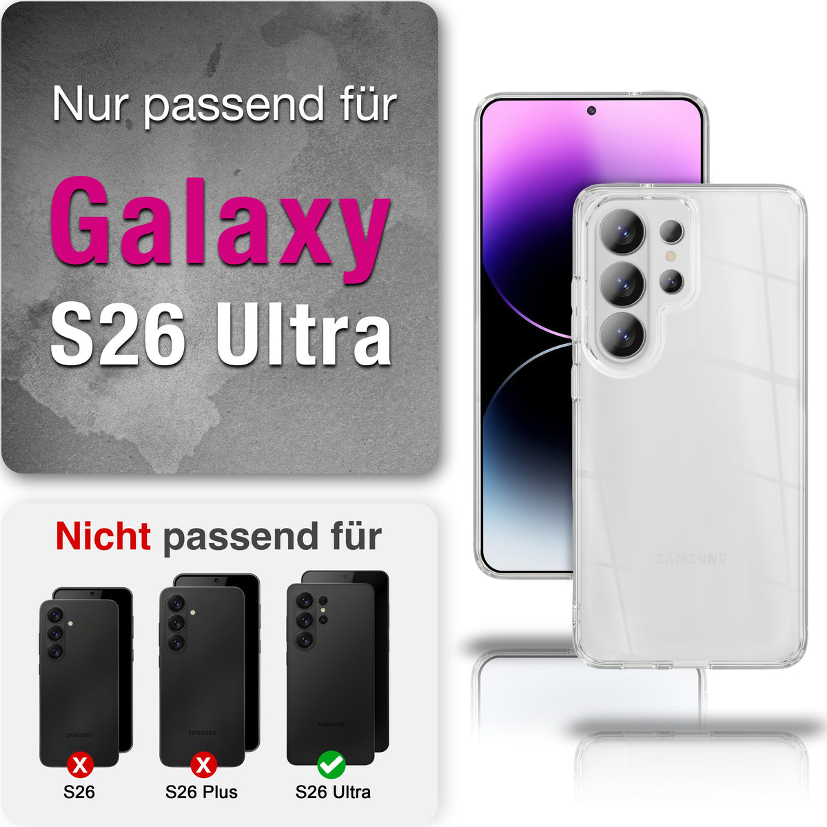 NALIA 360° Hülle für Samsung Galaxy S26 Ultra – Vorne & Hinten Schutz – 360GUARD (Full-Body Case) – Marke aus Berlin