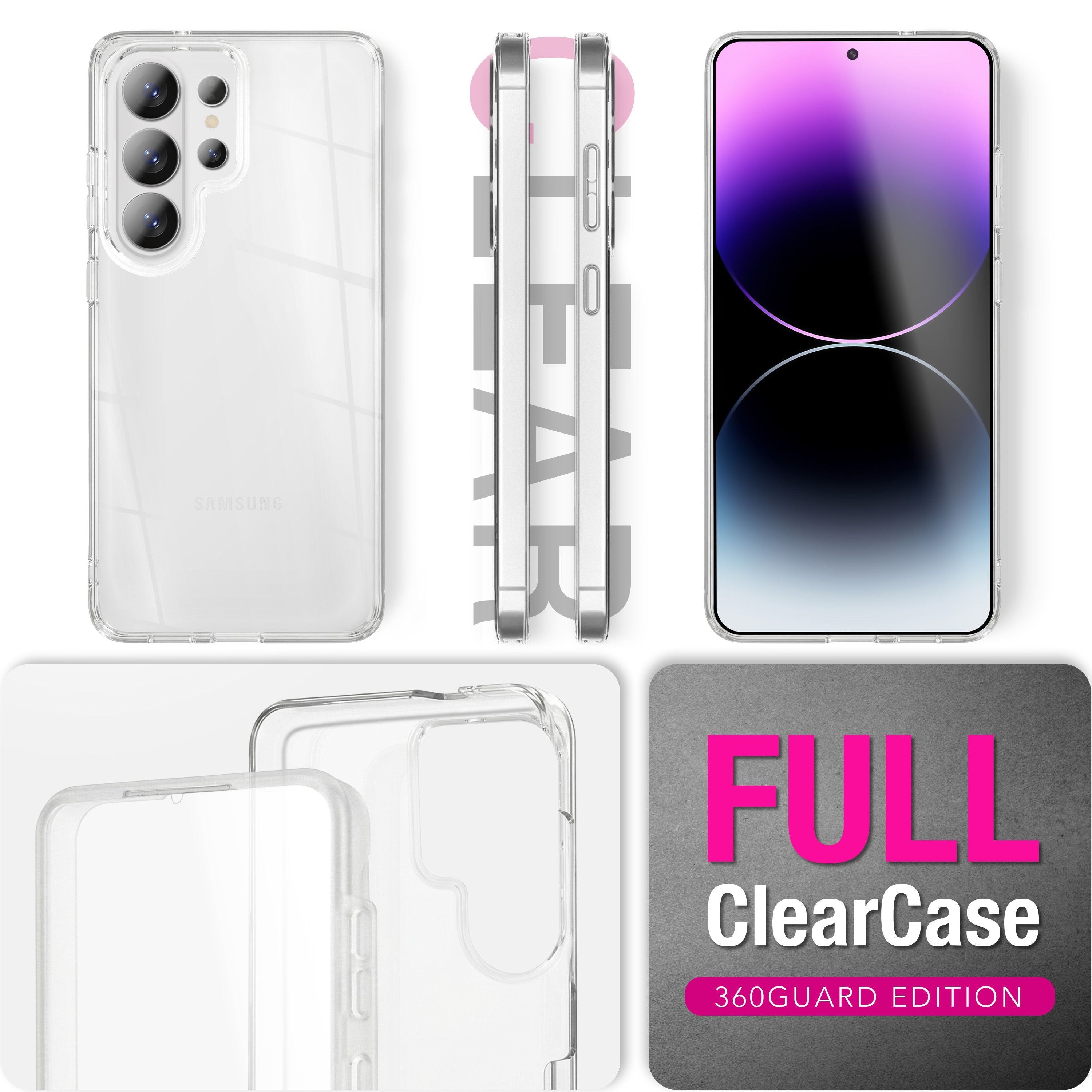 NALIA 360° Hülle für Samsung Galaxy S26 Ultra – Vorne & Hinten Schutz – 360GUARD (Full-Body Case) – Marke aus Berlin Default Title NALIA Transparente Hülle