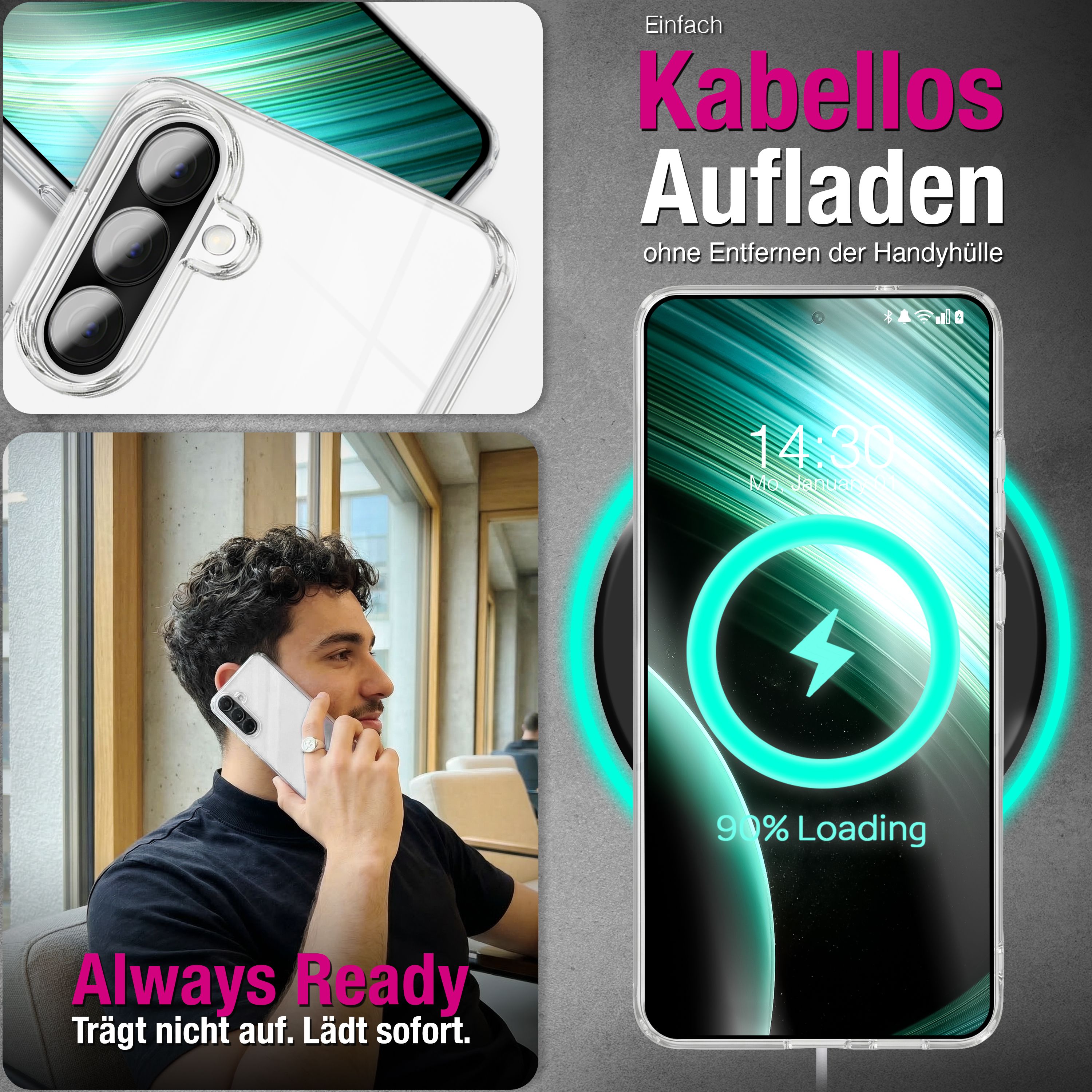 NALIA 360° Hülle Samsung Galaxy A37 Case Komplettschutz stoßfest Default Title NALIA Transparente Hülle