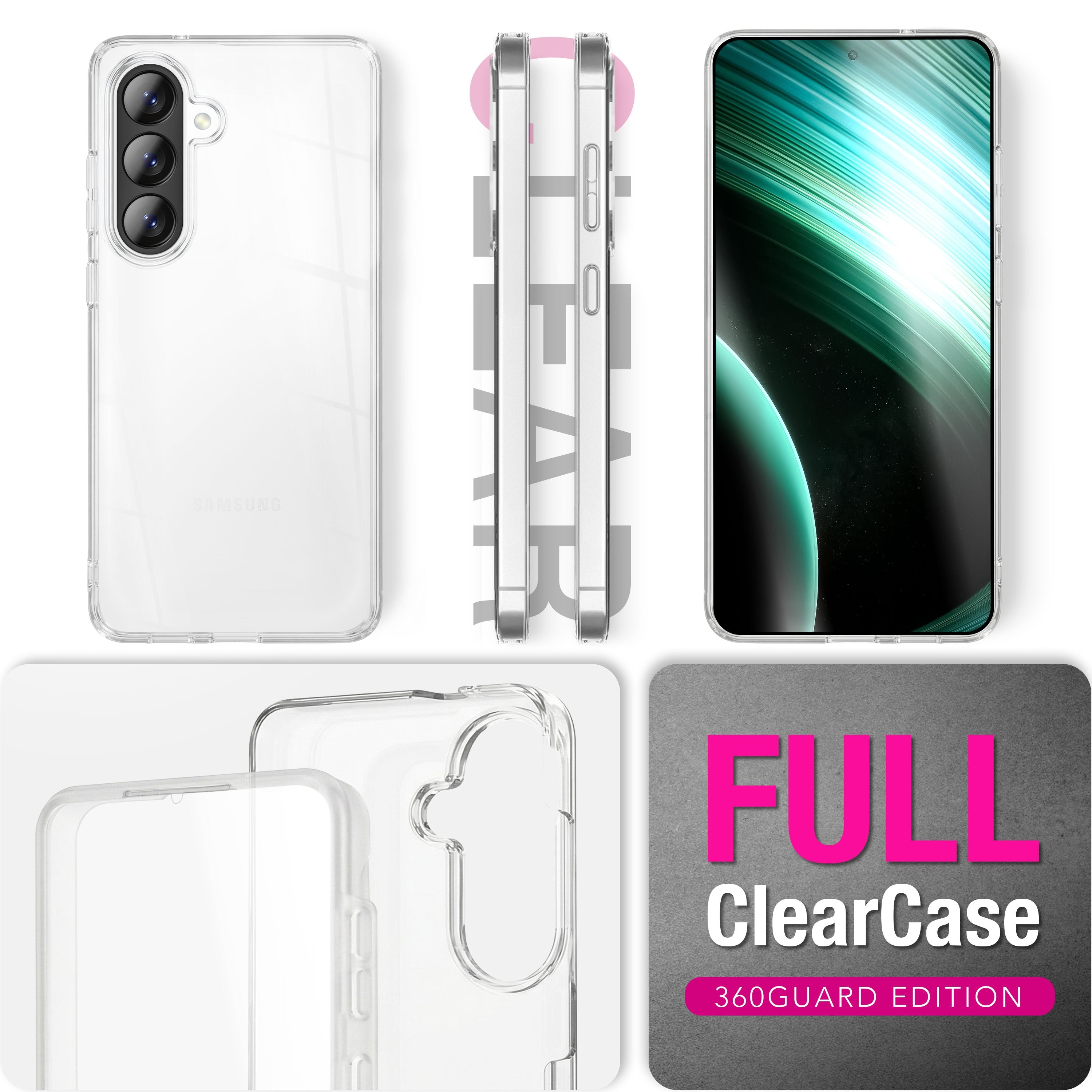 NALIA 360° Hülle Samsung Galaxy A37 Case Komplettschutz stoßfest Default Title NALIA Transparente Hülle