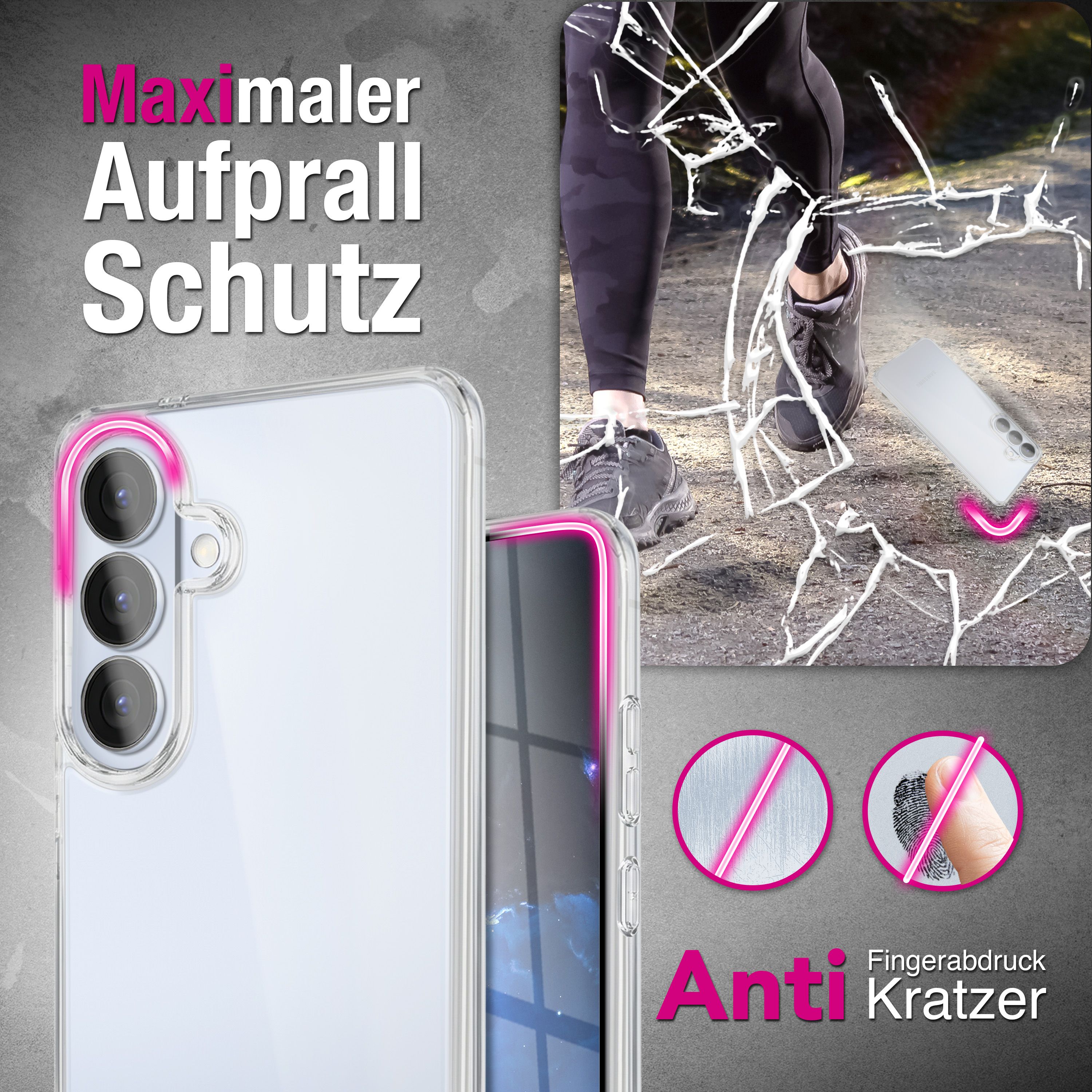 NALIA Transparente Hülle für Samsung Galaxy S26 – Anti-Gelb & Stoßfest – GLAZE (Rückseite in Glas-Optik) – Marke aus Berlin Default Title NALIA Transparente Hülle