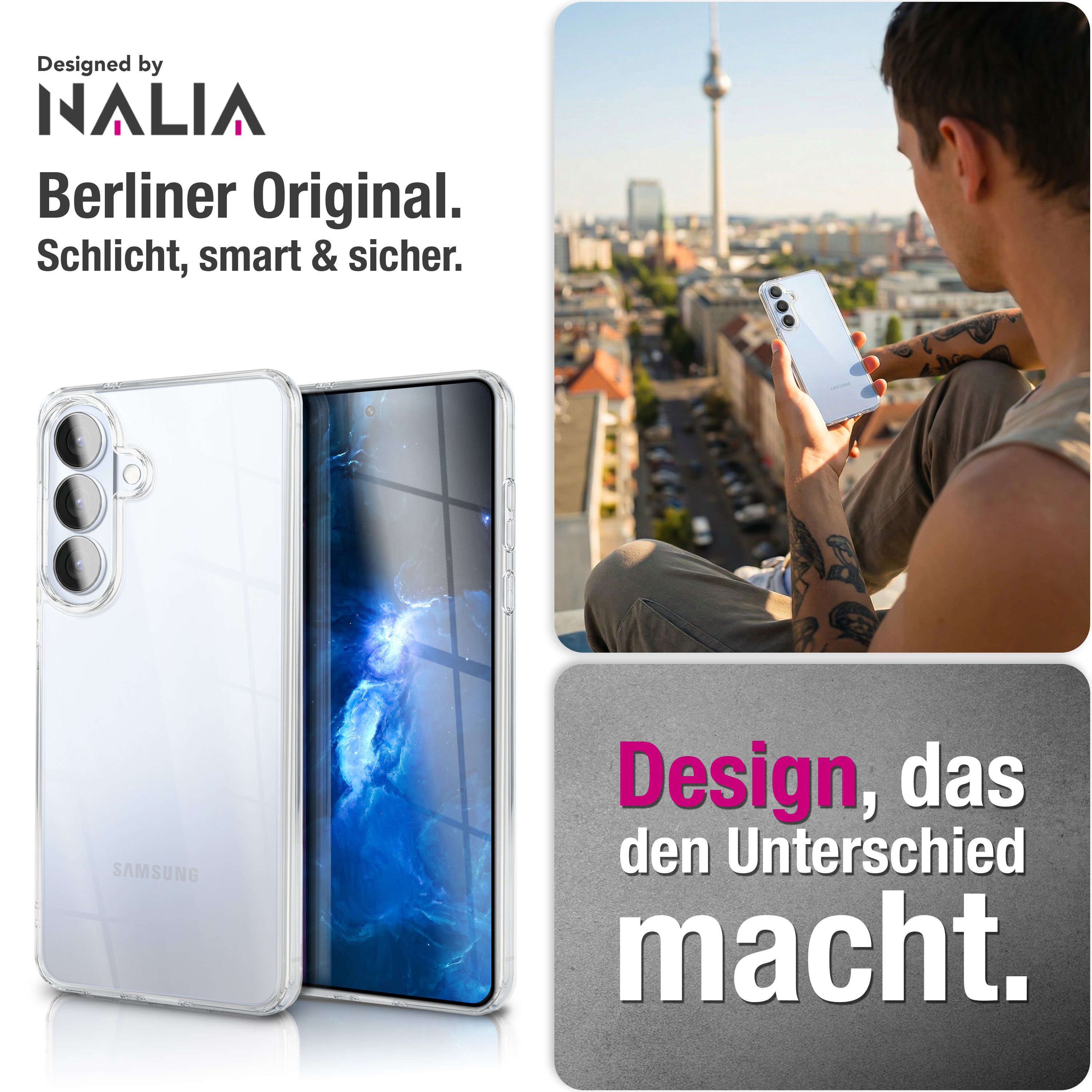 NALIA Transparente Hülle für Samsung Galaxy S26 – Anti-Gelb & Stoßfest – GLAZE (Rückseite in Glas-Optik) – Marke aus Berlin Default Title NALIA Transparente Hülle