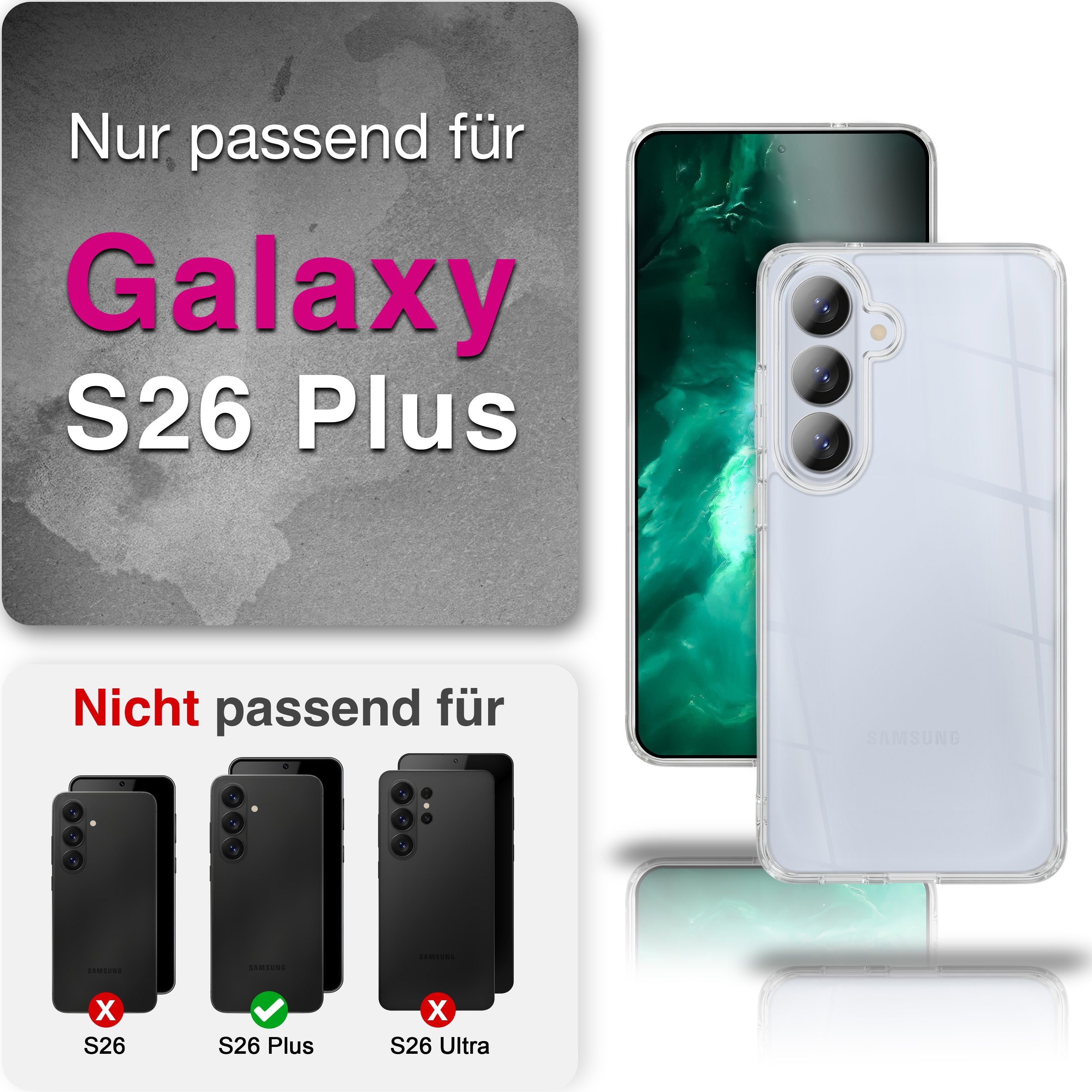NALIA Transparente Silikonhülle Samsung Galaxy S26 Plus Case Anti-Gelb stoßfest Default Title NALIA Transparente Hülle