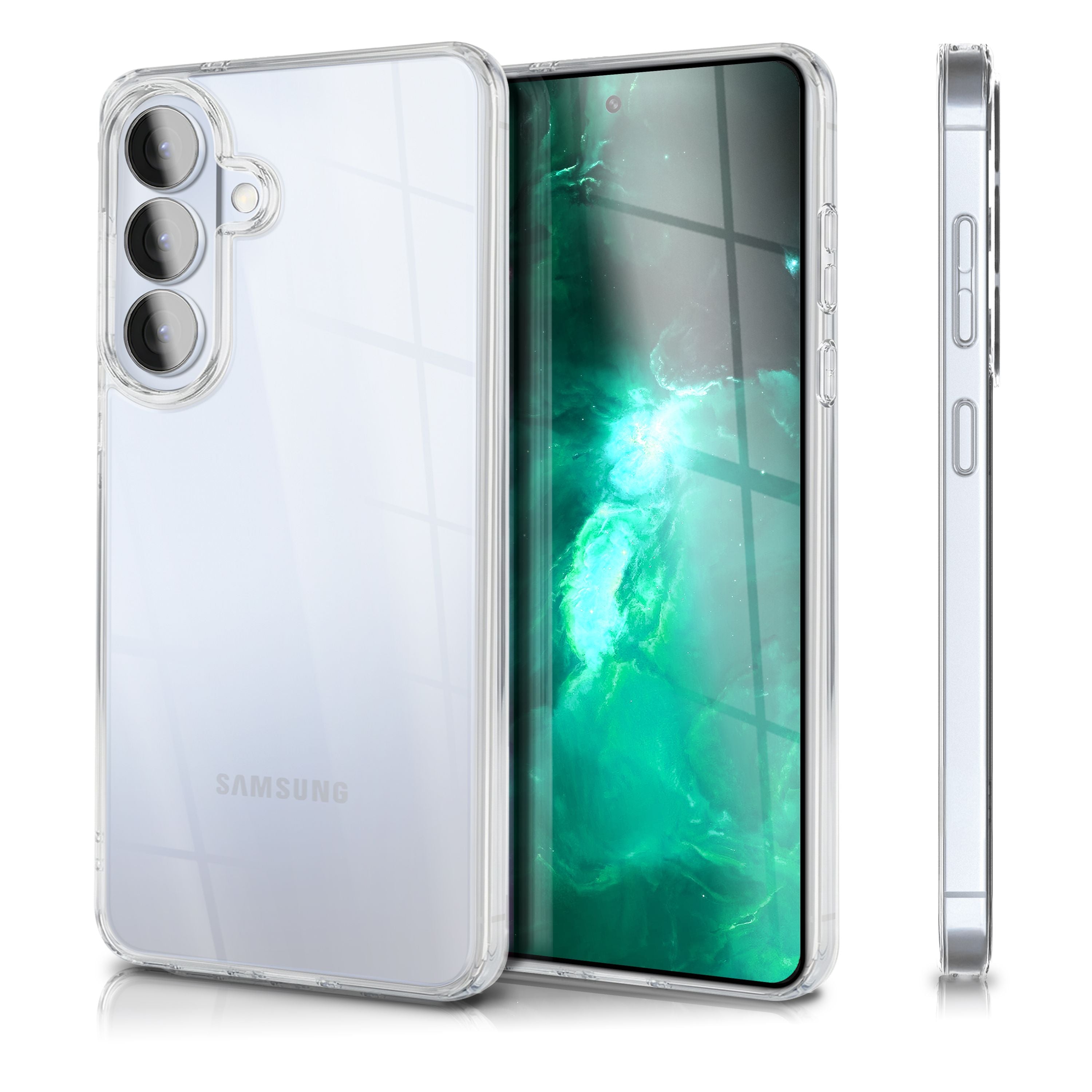 NALIA Transparente Hülle für Samsung Galaxy S26 Plus – Anti-Gelb & Stoßfest – GLAZE (Rückseite in Glas-Optik) – Marke aus Berlin