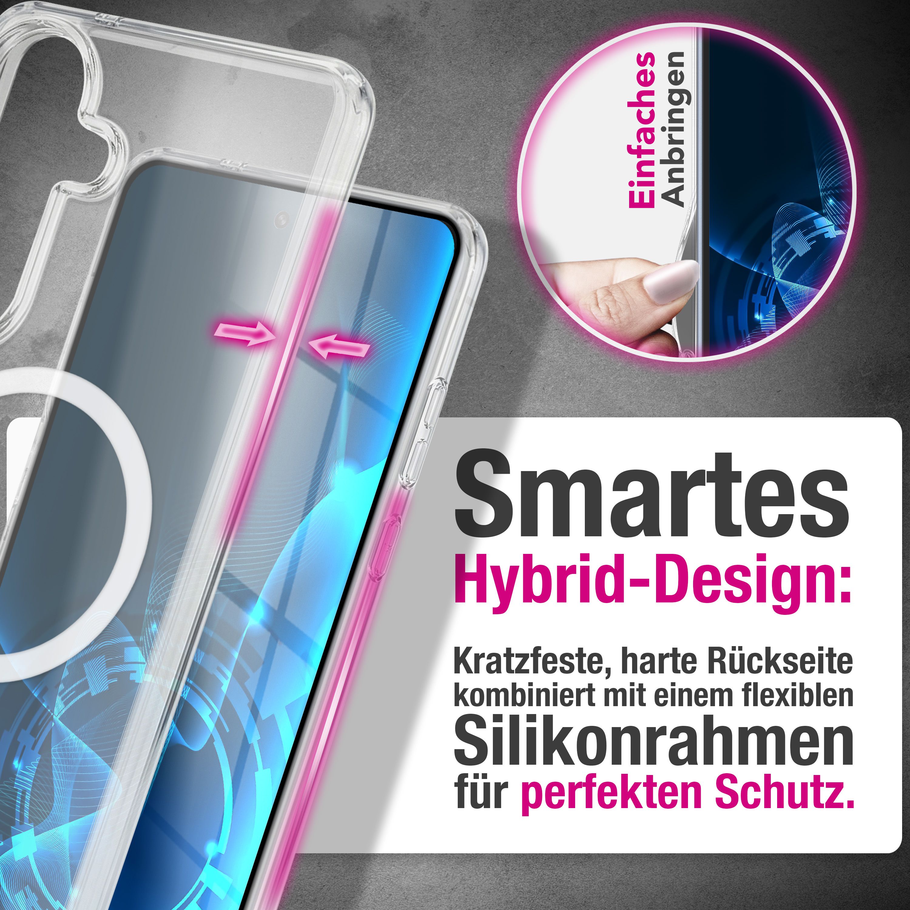 NALIA Transparentes Magnet Case für Samsung Galaxy S26 – MagPower System (MagSafe kompatibel) – LUMEX (Edle Glas-Optik, aber unzerbrechlich) – Marke aus Berlin Default Title NALIA Klare Hüllen