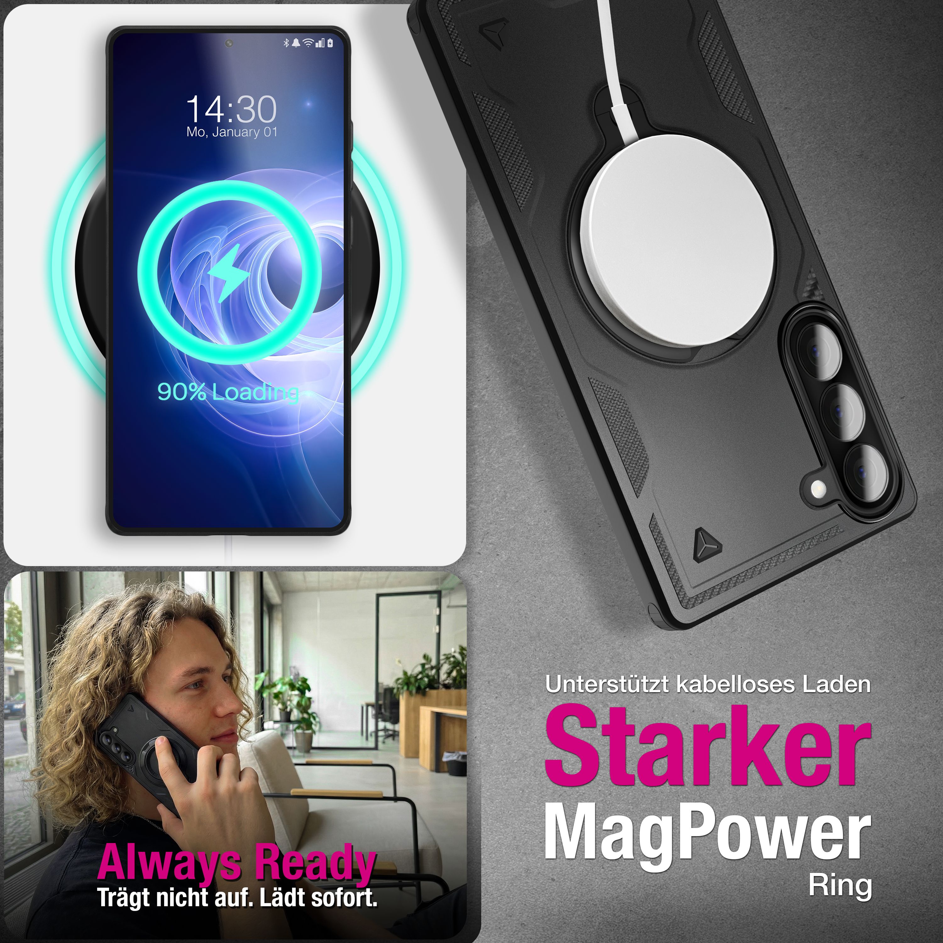 NALIA MagSafe Ring Hülle Samsung Galaxy A57 Case 360° stoßfest Default Title NALIA Outdoor Hülle