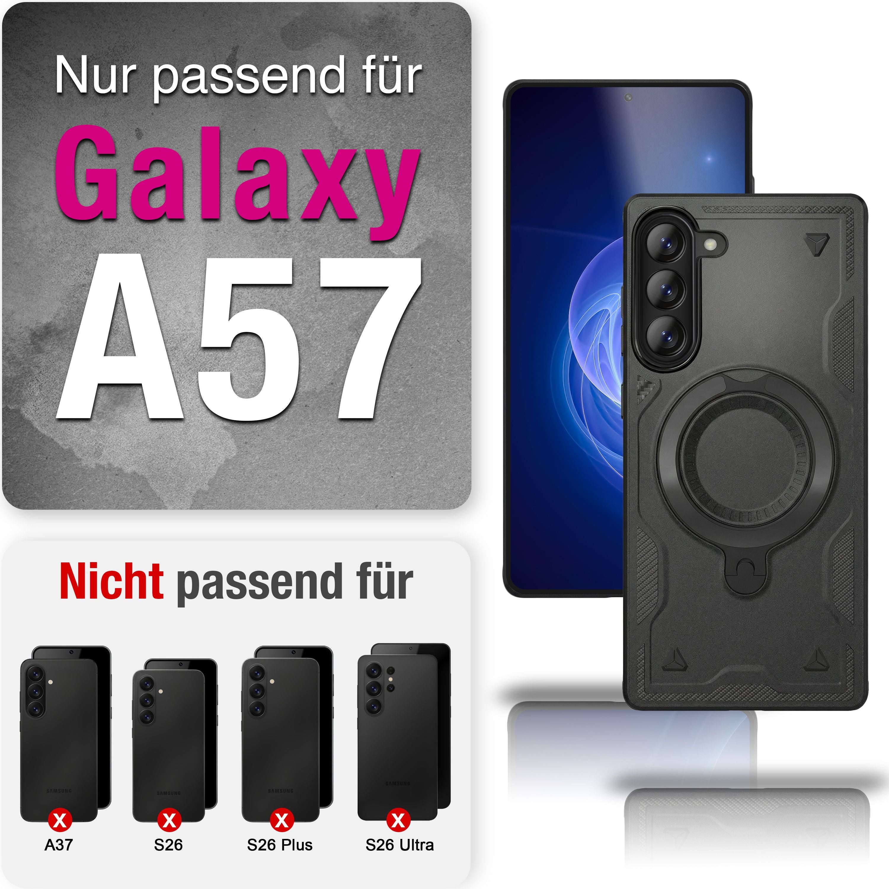 NALIA MagSafe Ring Hülle Samsung Galaxy A57 Case 360° stoßfest Default Title NALIA Outdoor Hülle