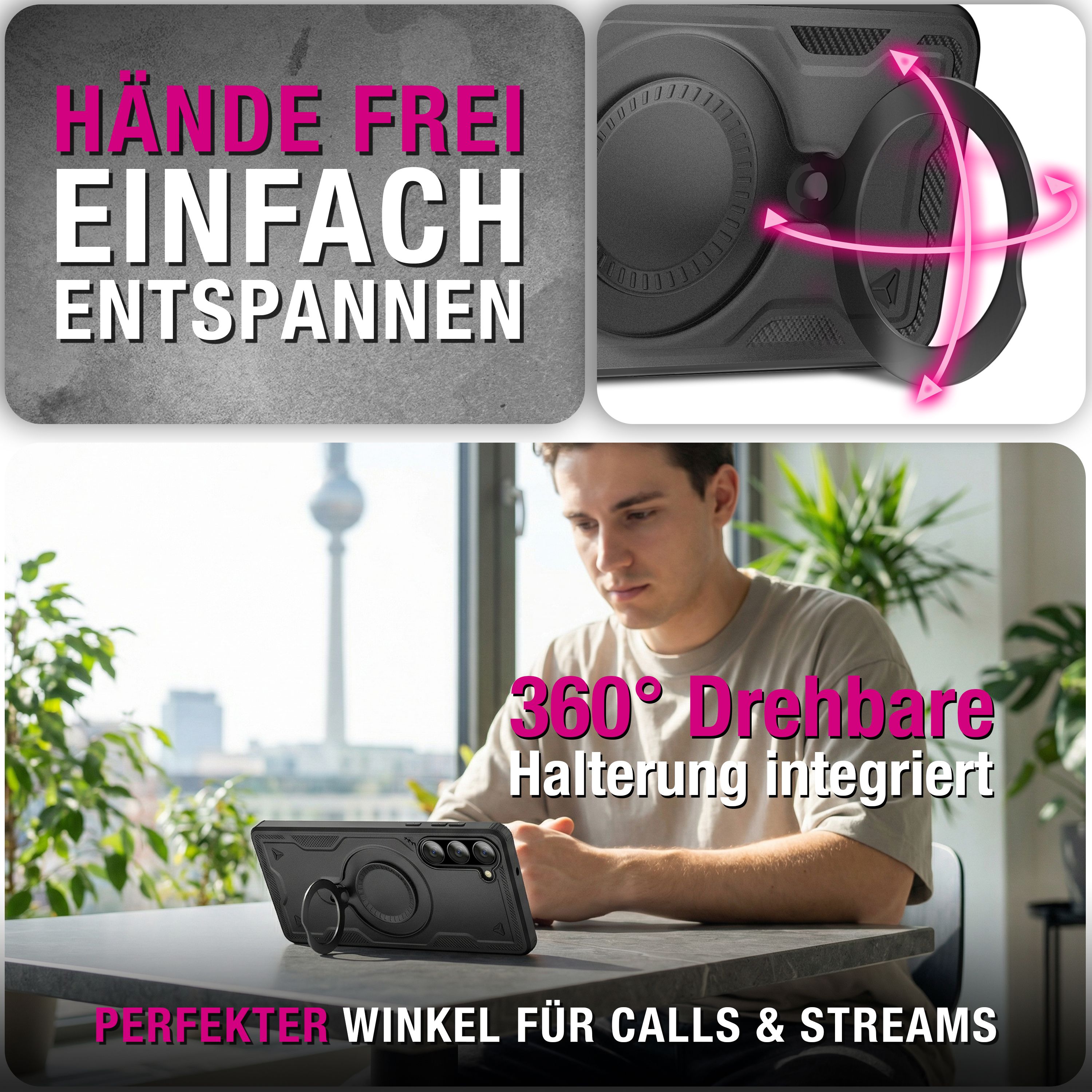 NALIA MagSafe Ring Hülle Samsung Galaxy A57 Case 360° stoßfest Default Title NALIA Outdoor Hülle