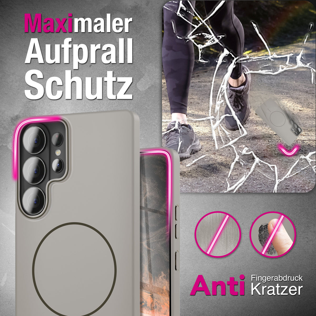 NALIA Ultradünnes Magnet-Hardcase für Samsung Galaxy S26 Ultra – MagSafe kompatibel, Matt & Anti-Fingerabdruck – CLOUD (Vergilbungsfreie Handyhülle) – Marke aus Berlin