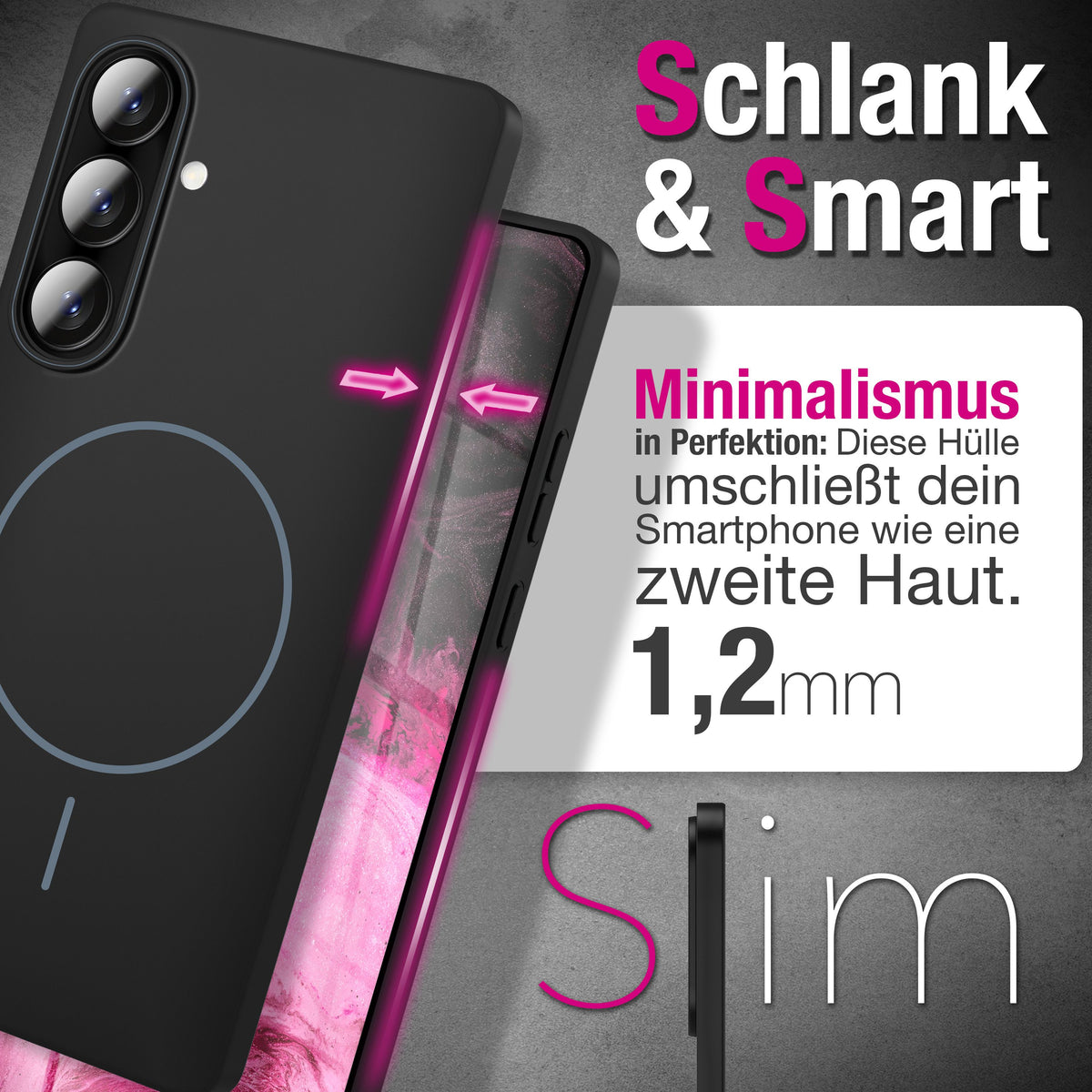 NALIA Ultradünnes Magnet-Hardcase für Samsung Galaxy A57 – MagSafe kompatibel, Matt & Anti-Fingerabdruck – CLOUD (Vergilbungsfreie Handyhülle) – Marke aus Berlin