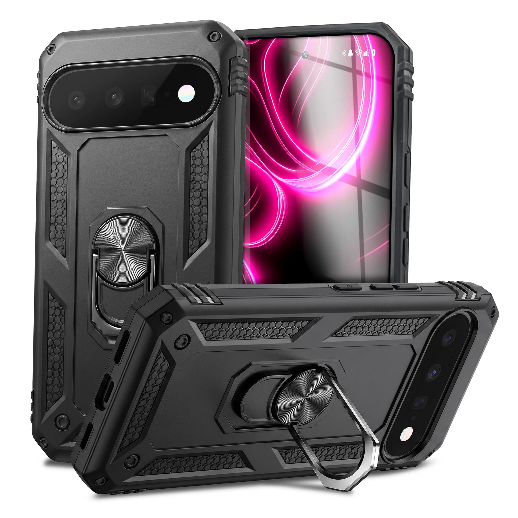 NALIA Panzerhülle für Google Pixel 11 Pro XL – Ring-Ständer 360° & Magnet-Halterung Kompatibel – RINGDEFEND (Stoßfestes Outdoor Case) – Marke aus Berlin