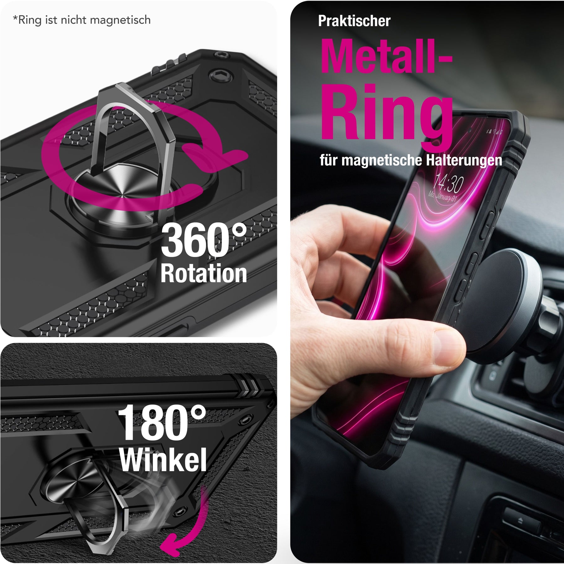 NALIA Panzerhülle für Google Pixel 11 Pro XL – Ring-Ständer 360° & Magnet-Halterung Kompatibel – RINGDEFEND (Stoßfestes Outdoor Case) – Marke aus Berlin