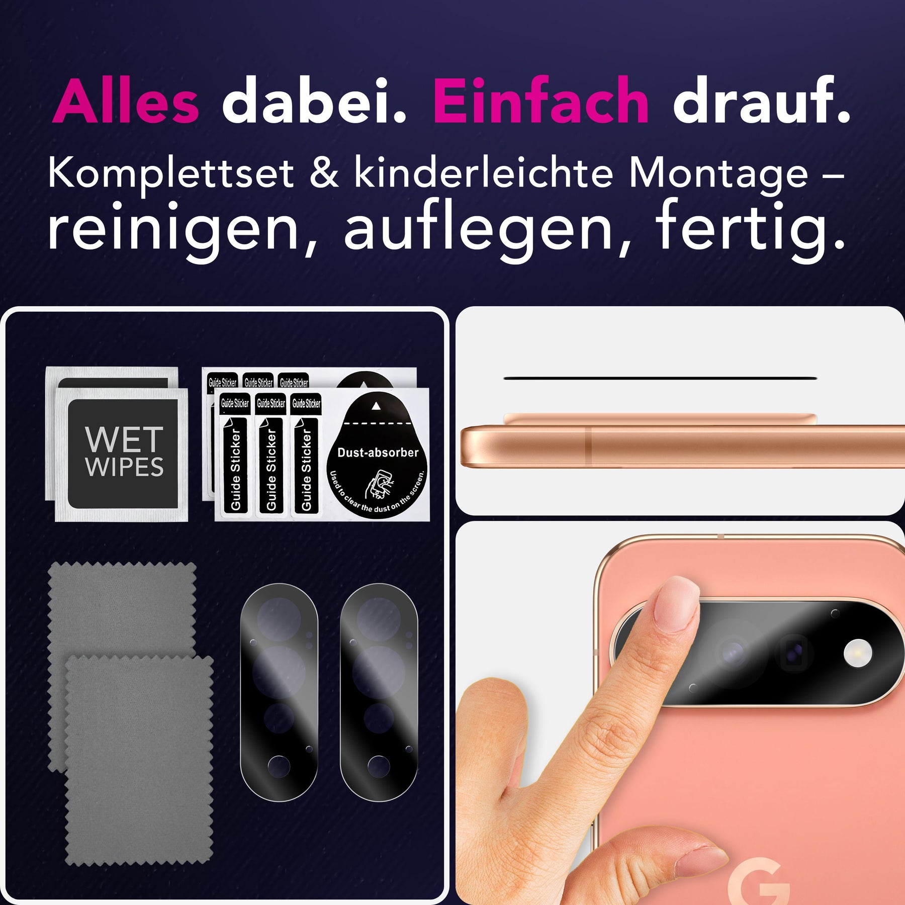 NALIA 2x Kameraschutzglas für Google Pixel 11 Pro – Linsenschutz 9H & Case-Friendly – FOCUS.X2 MAX (HD-Echtglas Transparent) – Marke aus Berlin
