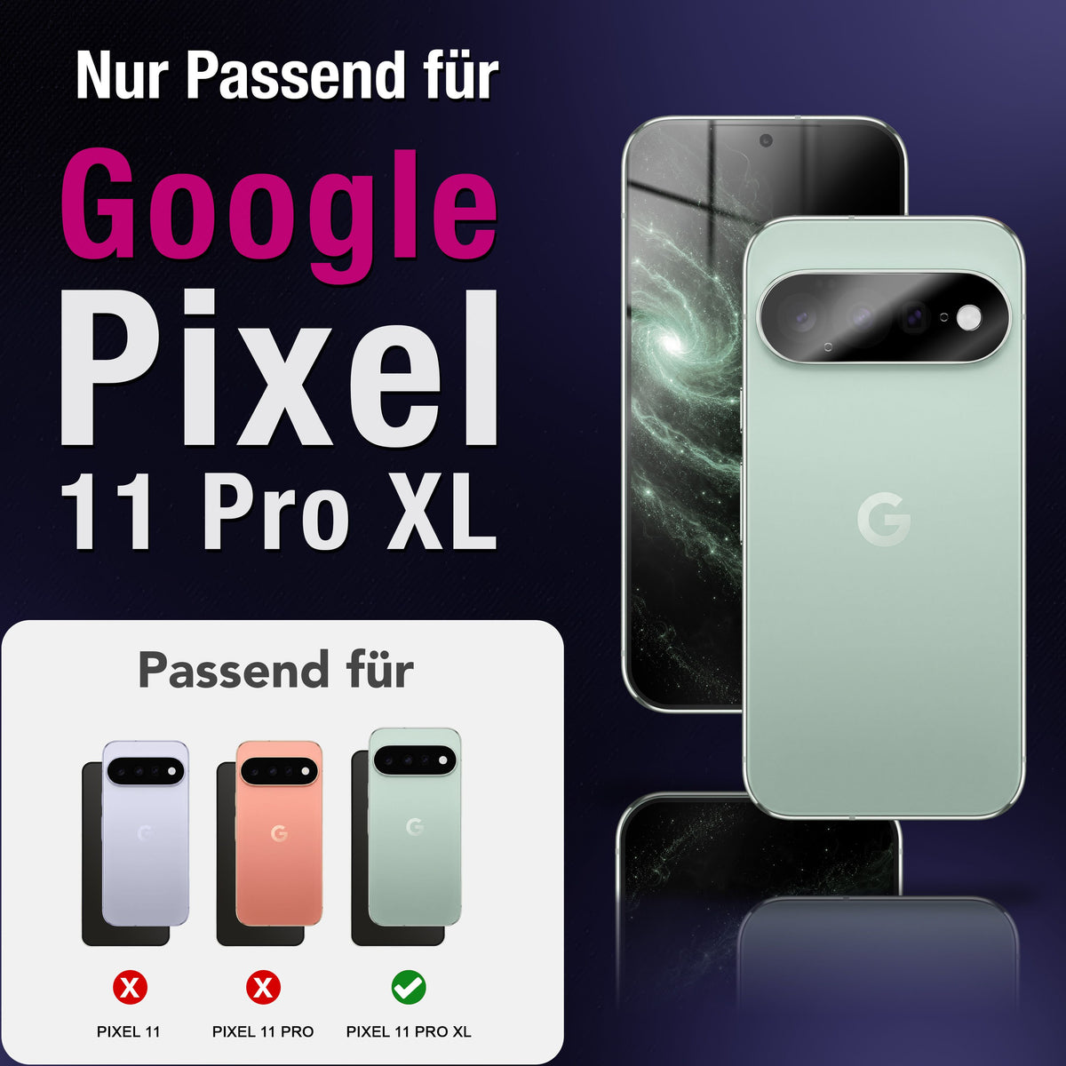 NALIA 2x Kameraschutzglas für Google Pixel 11 Pro XL – Linsenschutz 9H & Case-Friendly – FOCUS.X2 MAX (HD-Echtglas Transparent) – Marke aus Berlin