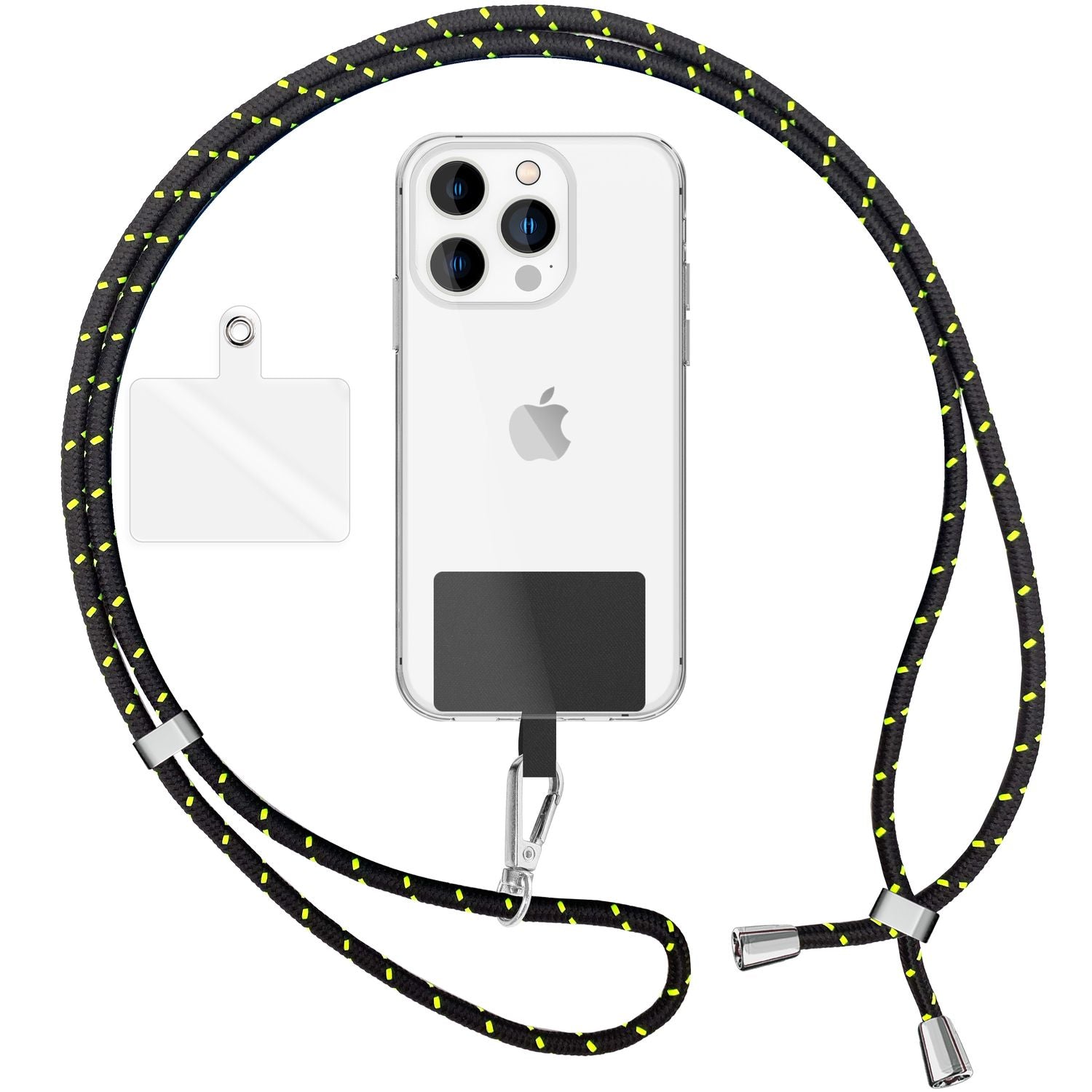 Universal Handykette zum Umhängen mit Pad & Karabiner-Haken für Smartphone Hülle