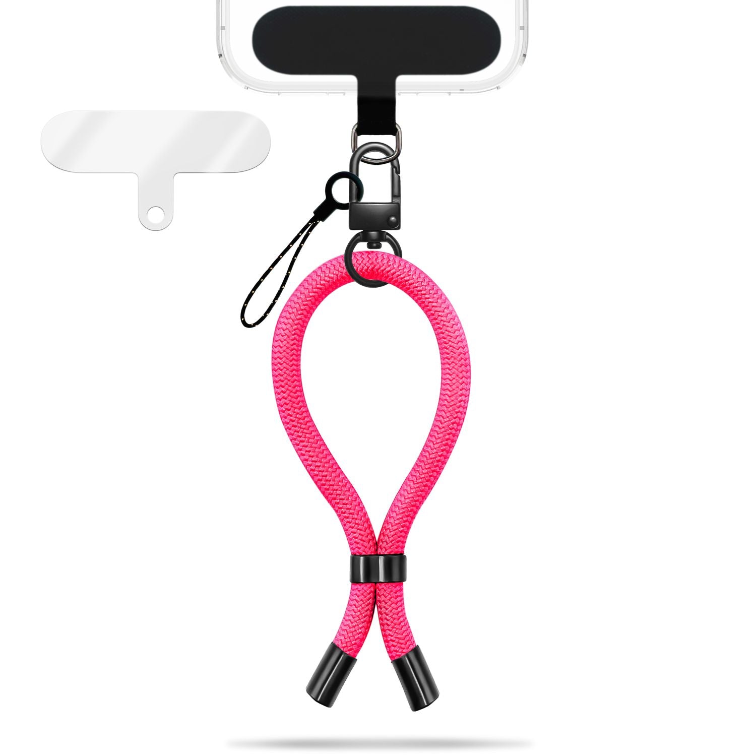 NALIA Wristy Universal Lanyard Handy-Kette für Smartphone & Handyhüllen, Handgelenk-Schlaufe mit Metallkarabiner, Verstellbares Trageband, Anti-Diebstahl Handyband Hot Pink NALIA Universal Handykette