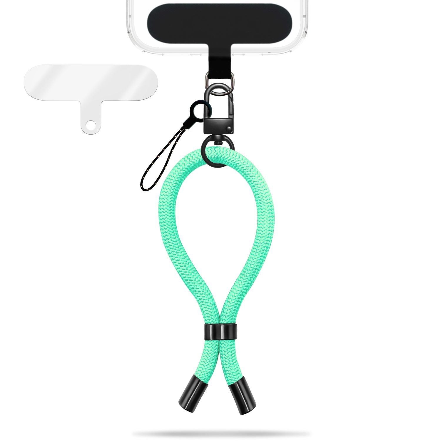 NALIA Wristy Universal Lanyard Handy-Kette für Smartphone & Handyhüllen, Handgelenk-Schlaufe mit Metallkarabiner, Verstellbares Trageband, Anti-Diebstahl Handyband Mint Breeze NALIA Universal Handykette