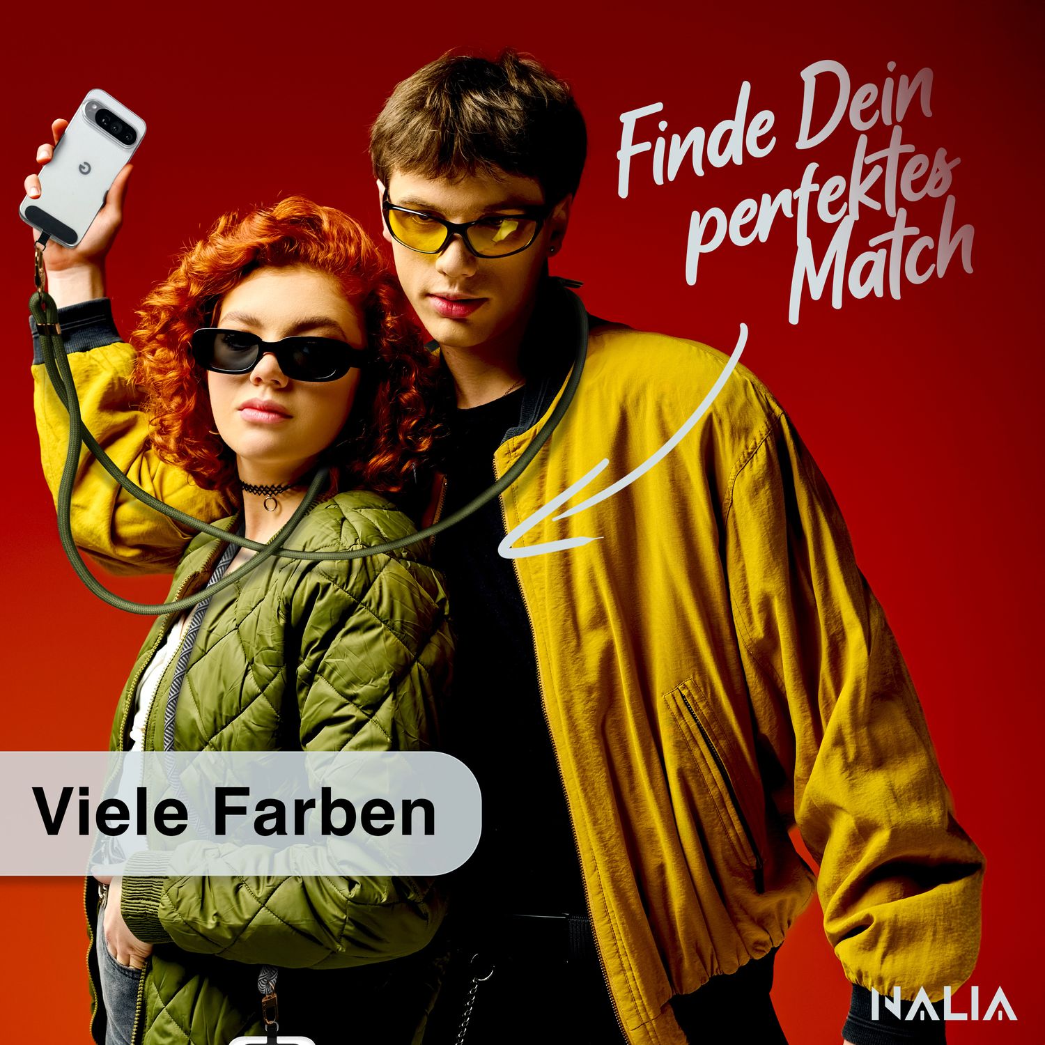 NALIA Universal Handykette für alle Smartphones – Premium Komfort-Nylon & 2 Patches – HOLDME (Geflochtenes Lanyard mit Gold-Karabiner) – Marke aus Berlin Neon Orange NALIA Universal Handykette