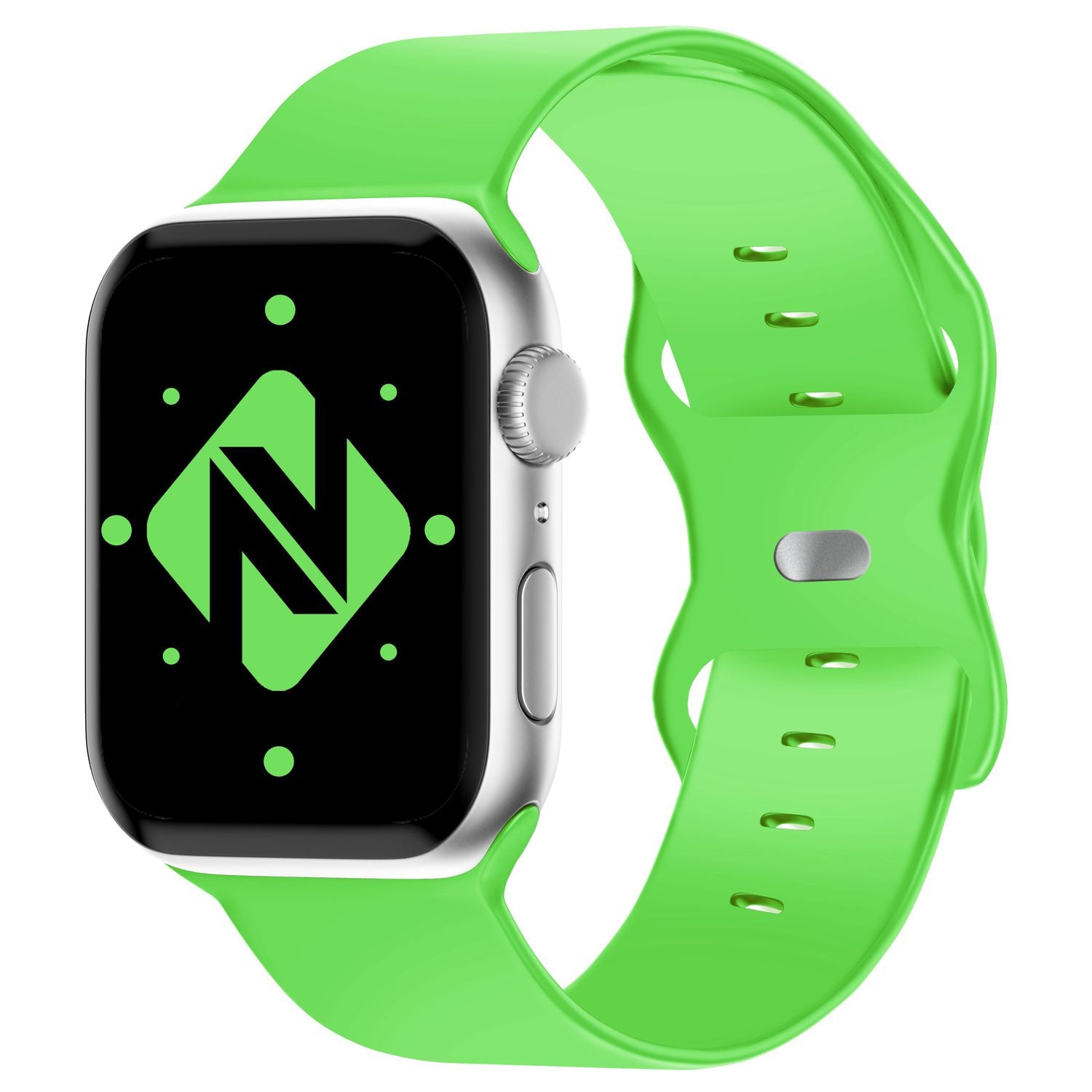 Silikon Armband für Apple Watch SE/8/7/6/5/4/3/2/1, 38mm 40mm 41mm Hellgrün NALIA Silikon Armband