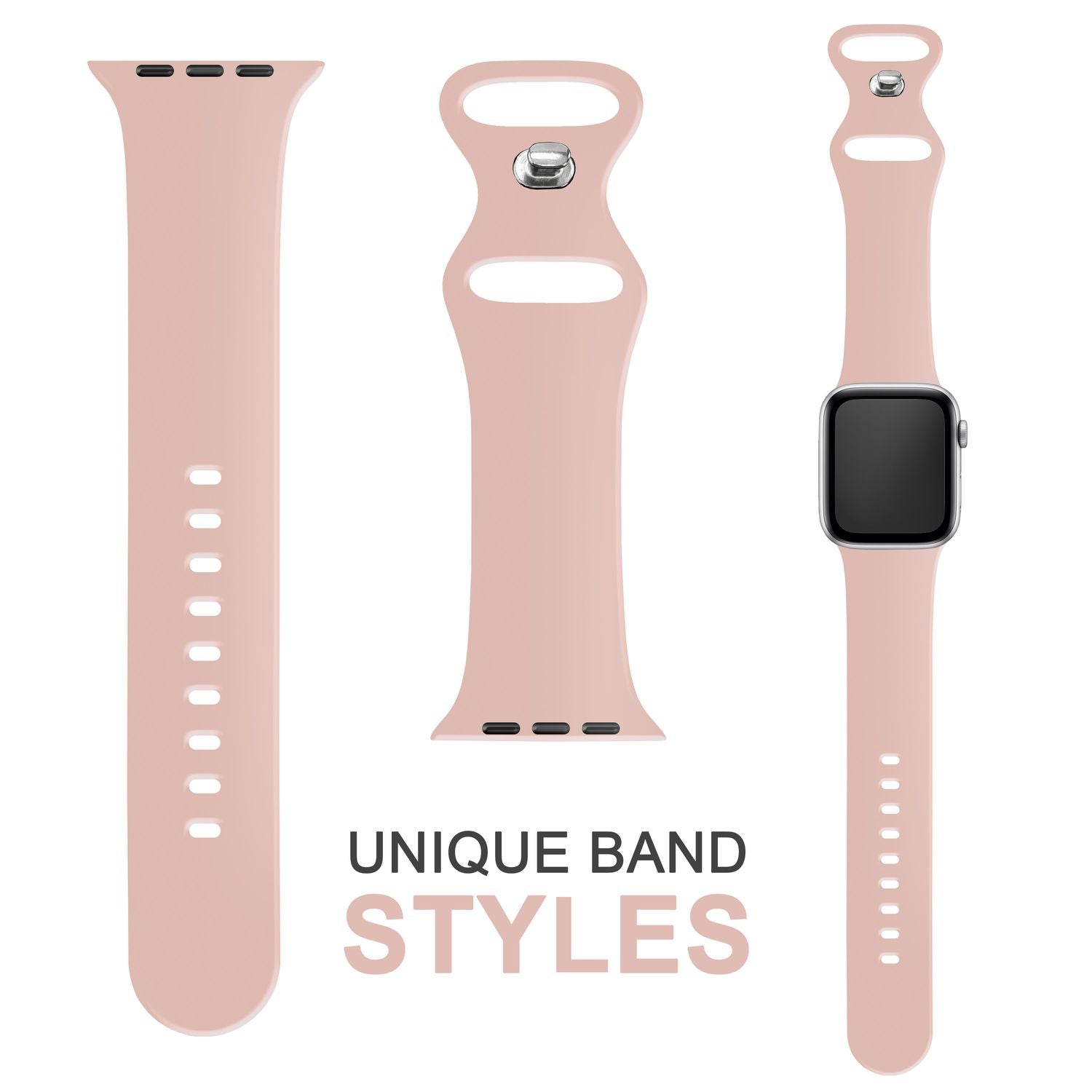 Silikon Armband für Apple Watch SE/8/7/6/5/4/3/2/1, 38mm 40mm 41mm Pink NALIA Silikon Armband