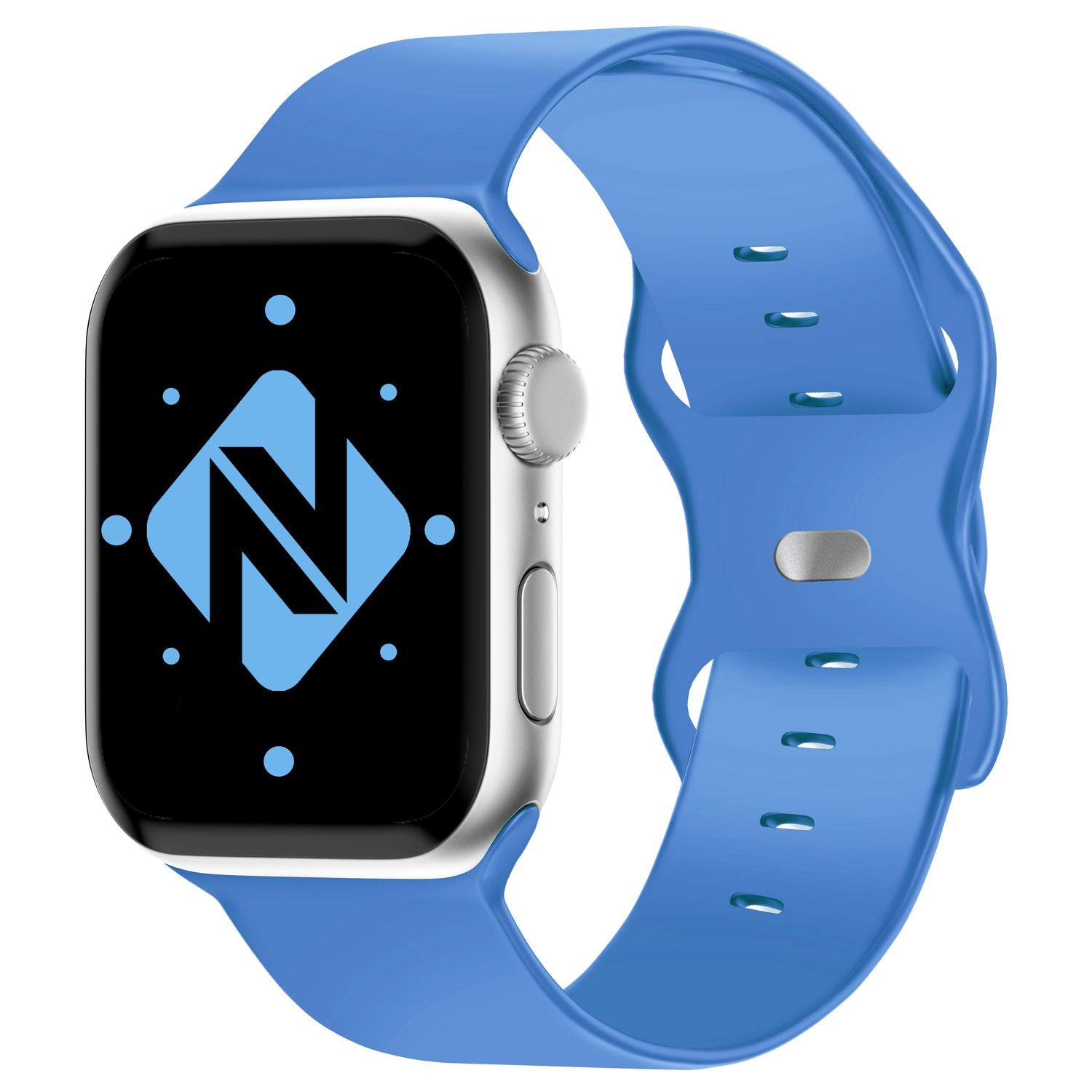 Silikon Armband für Apple Watch SE/8/7/6/5/4/3/2/1, 38mm 40mm 41mm Hellblau NALIA Silikon Armband