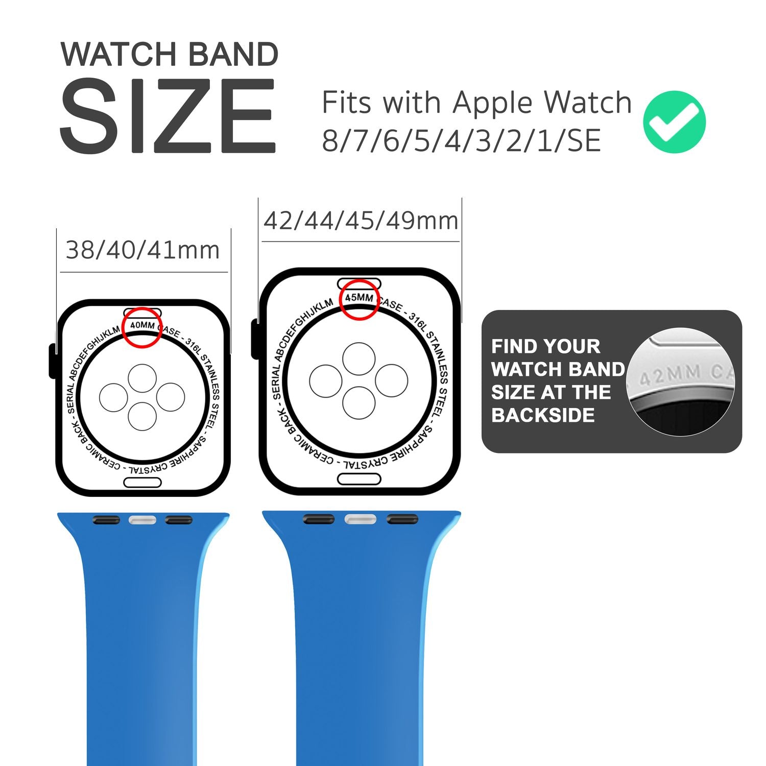 Silikon Armband für Apple Watch SE/8/7/6/5/4/3/2/1, 38mm 40mm 41mm Hellblau NALIA Silikon Armband